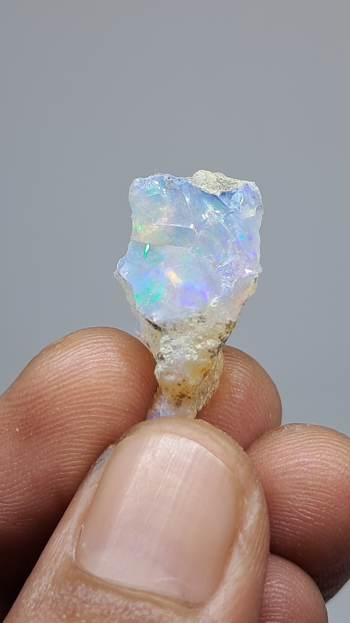 Natural Ethiopian Opal Rough | White Hydrophane Opal with Bright Play of Color #OP25