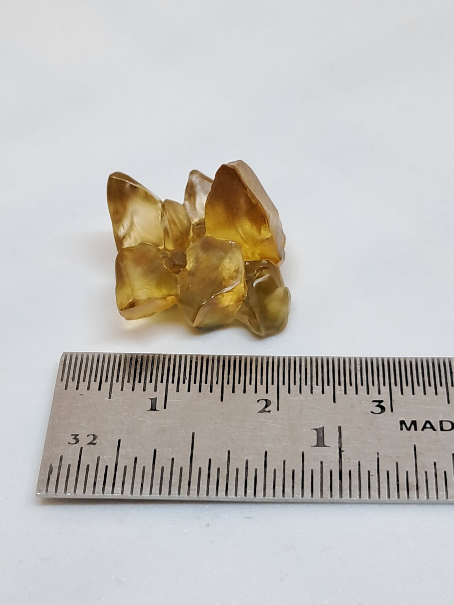 'Dog Tooth' Yellow Honey Calcite (Ahmednagar) UV Reactive Natural Crystal | Mineral Specimen #CA21