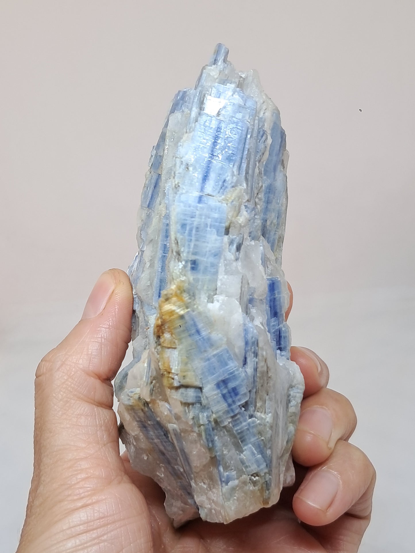 Blue Kyanite Cluster w/ Quartz (Tamil Nadu) Natural Mineral Specimen #KY1
