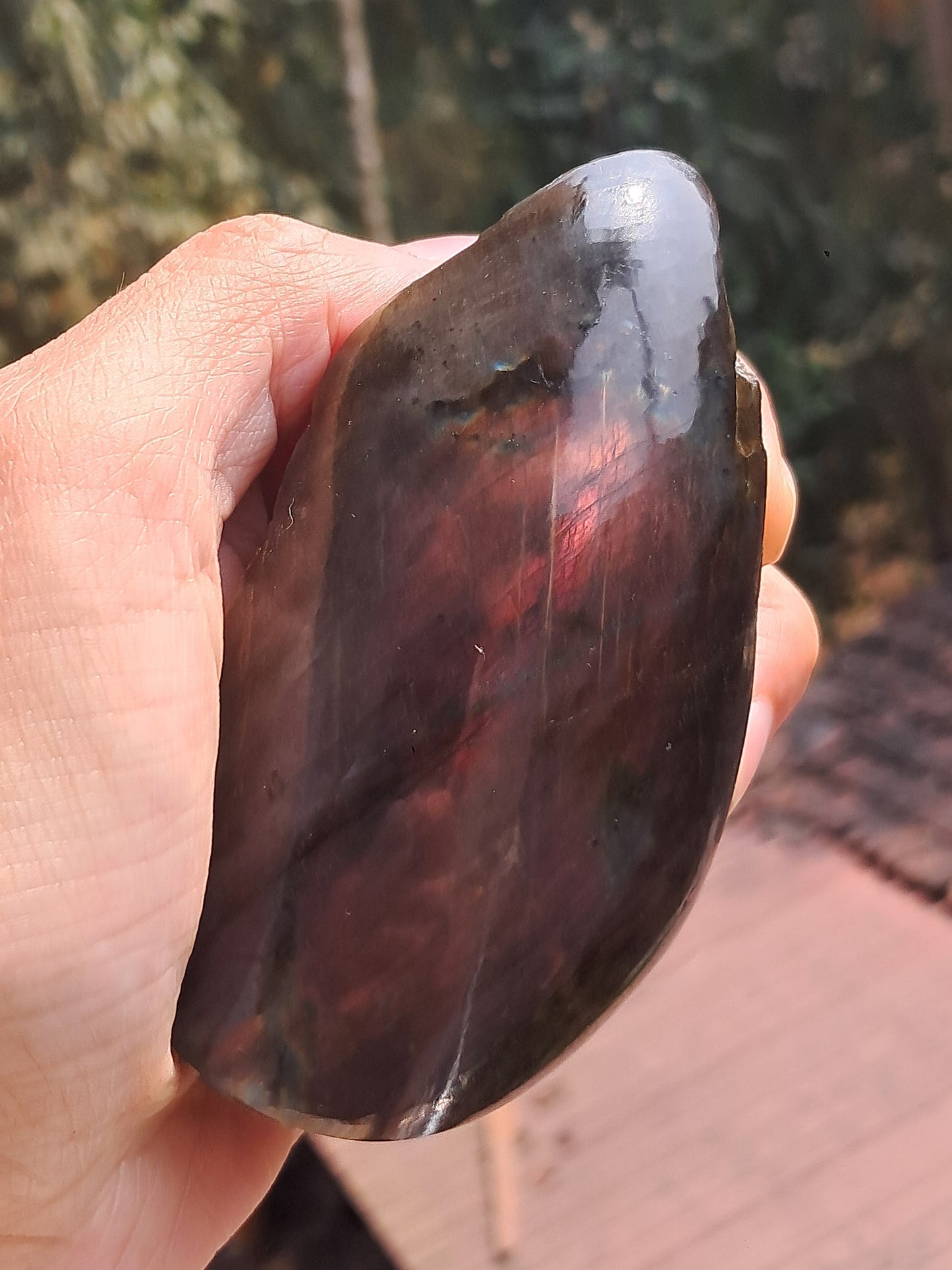 Labradorite |Natural Crystal | Half Polished Half Rough Stone | Purple Red Flash | Good Iridiscence #LB1