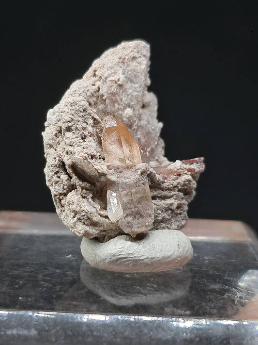 Cristales de topacio natural en matriz (México), piedra preciosa rara | Ejemplar mineral n.° TPZ25