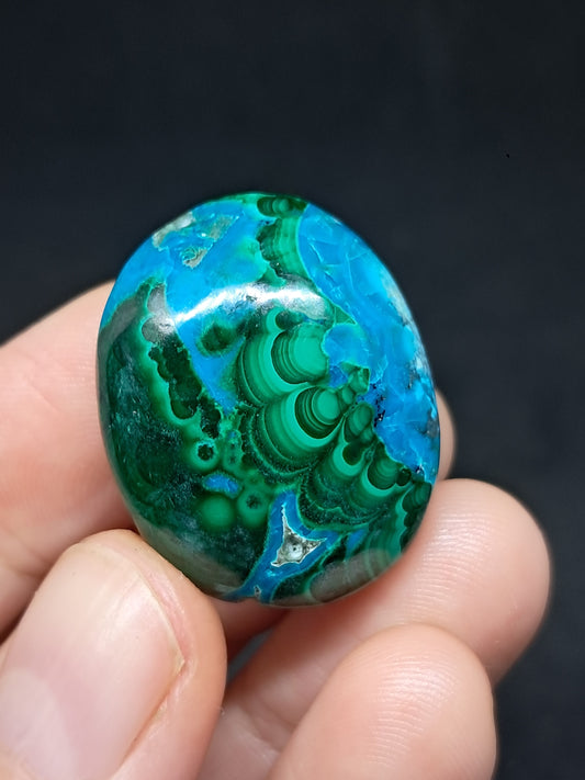 Chrysocolla Malachite Palmstone | Polished Natural Stone | Good Quality