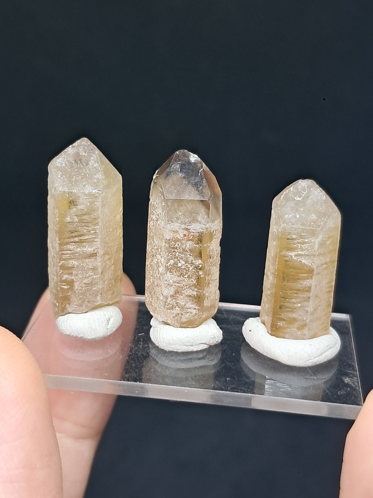 Set of 3 Natural Citrine Crystal Points w/ Phantoms (Karur) #CTN35