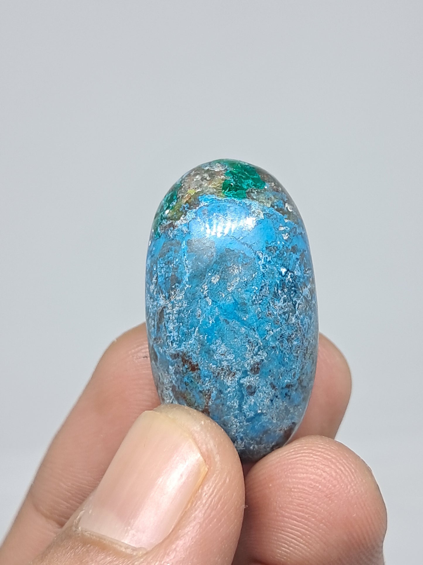 Chrysocolla w/ Malachite Shivalingam | Polished Natural Stone | Good Quality CM10