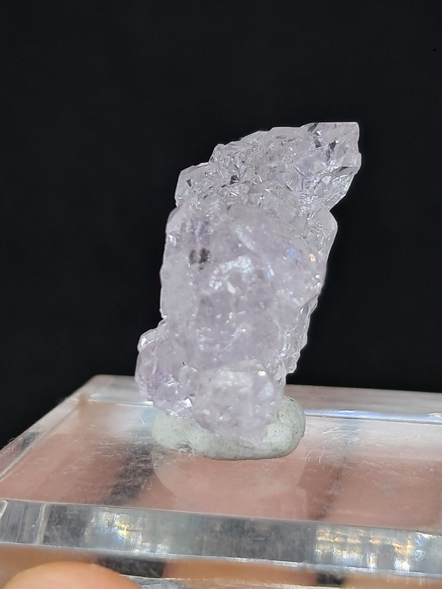 Amatista en racimo (Karur) Cristal de cuarzo lavanda brillante | Piedra natural | Ejemplar mineral n.° KA79