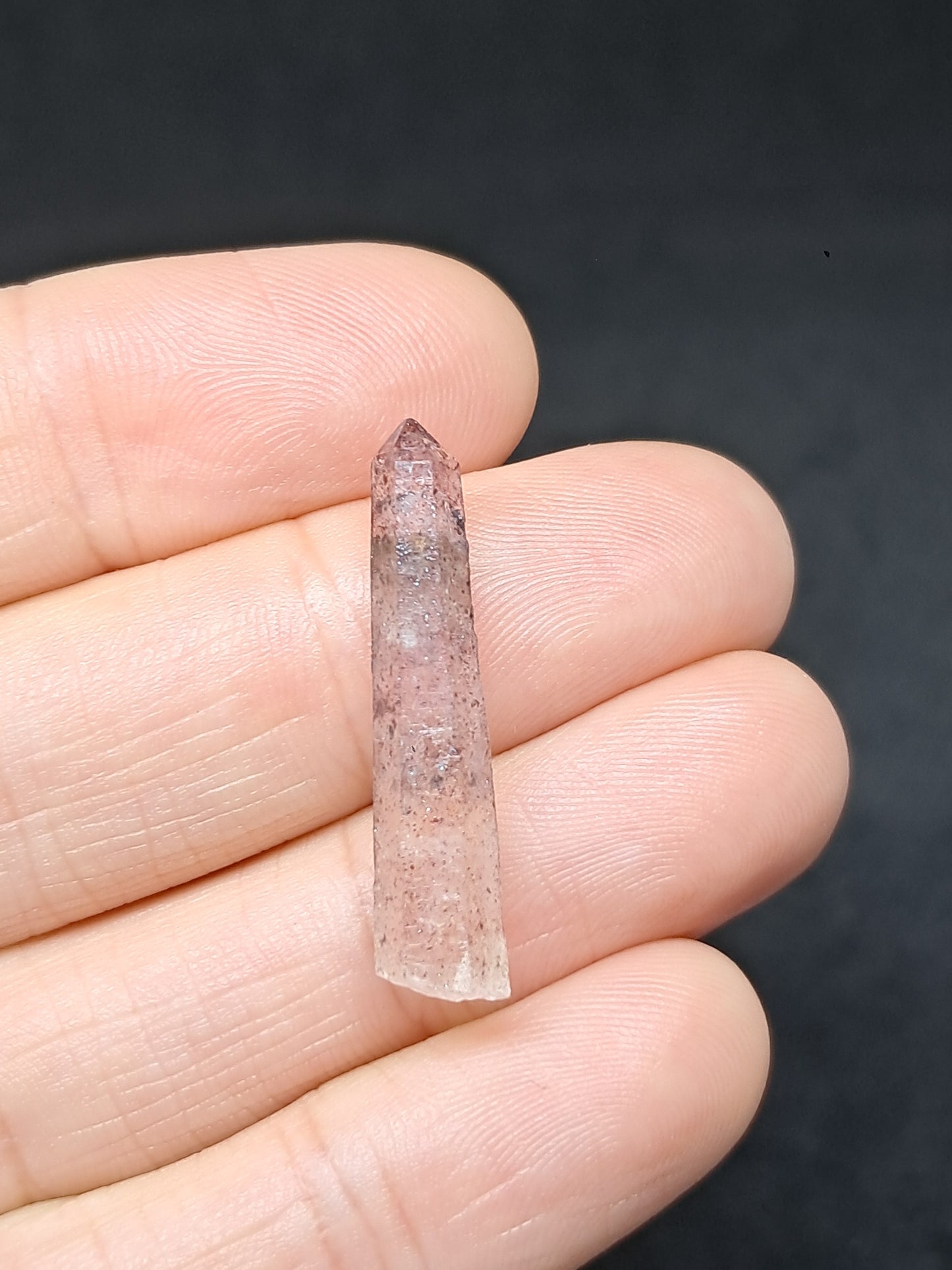 Quartz w/ Hematite Inclusions (Karur) Natural Crystal Point | Mineral Specimen #HPQ68