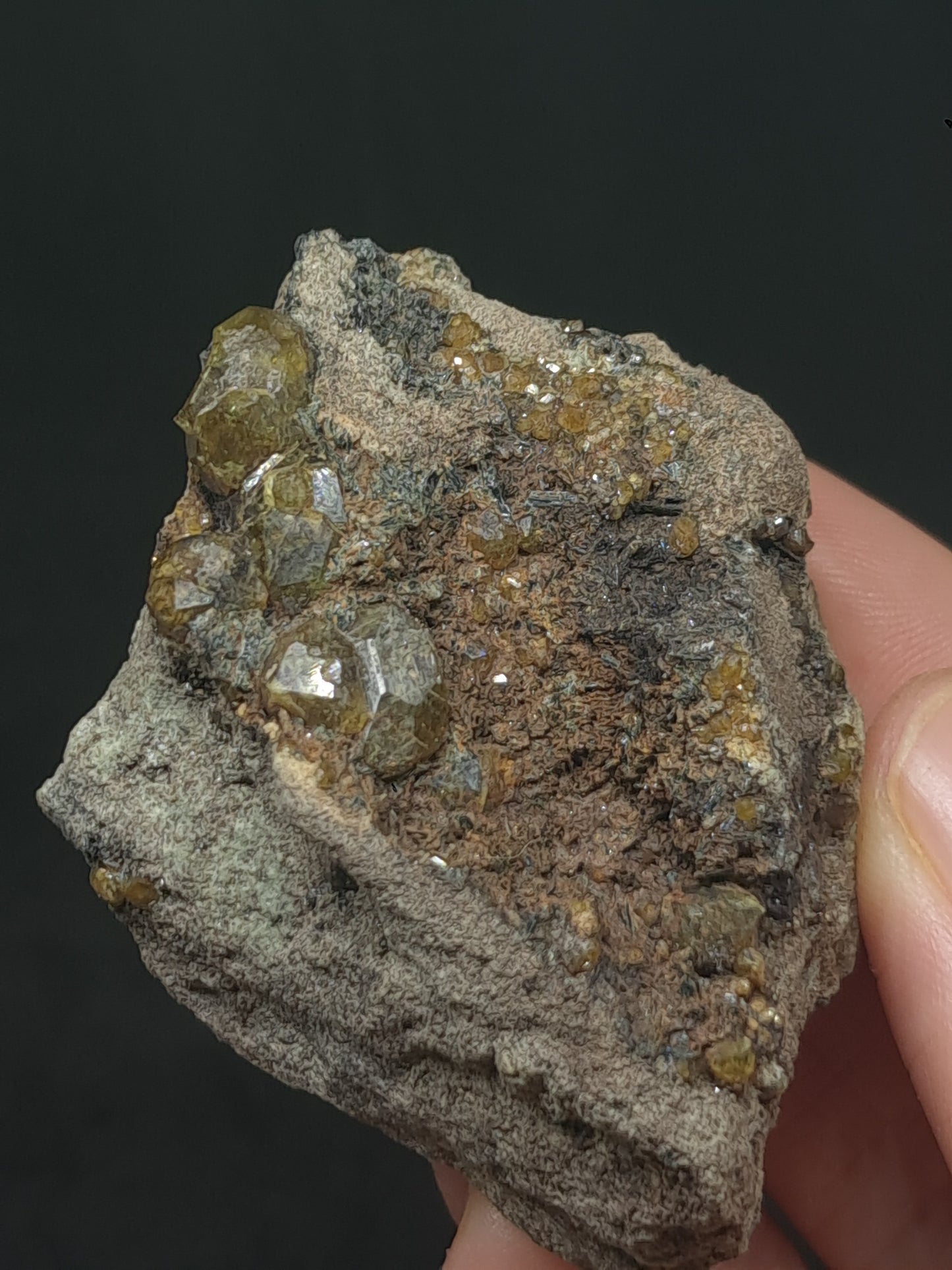 Green Garnet on Matrix (Mexico) Andradite Garnet Cluster |Rough Crystal Stone | Mineral Specimen #GR25