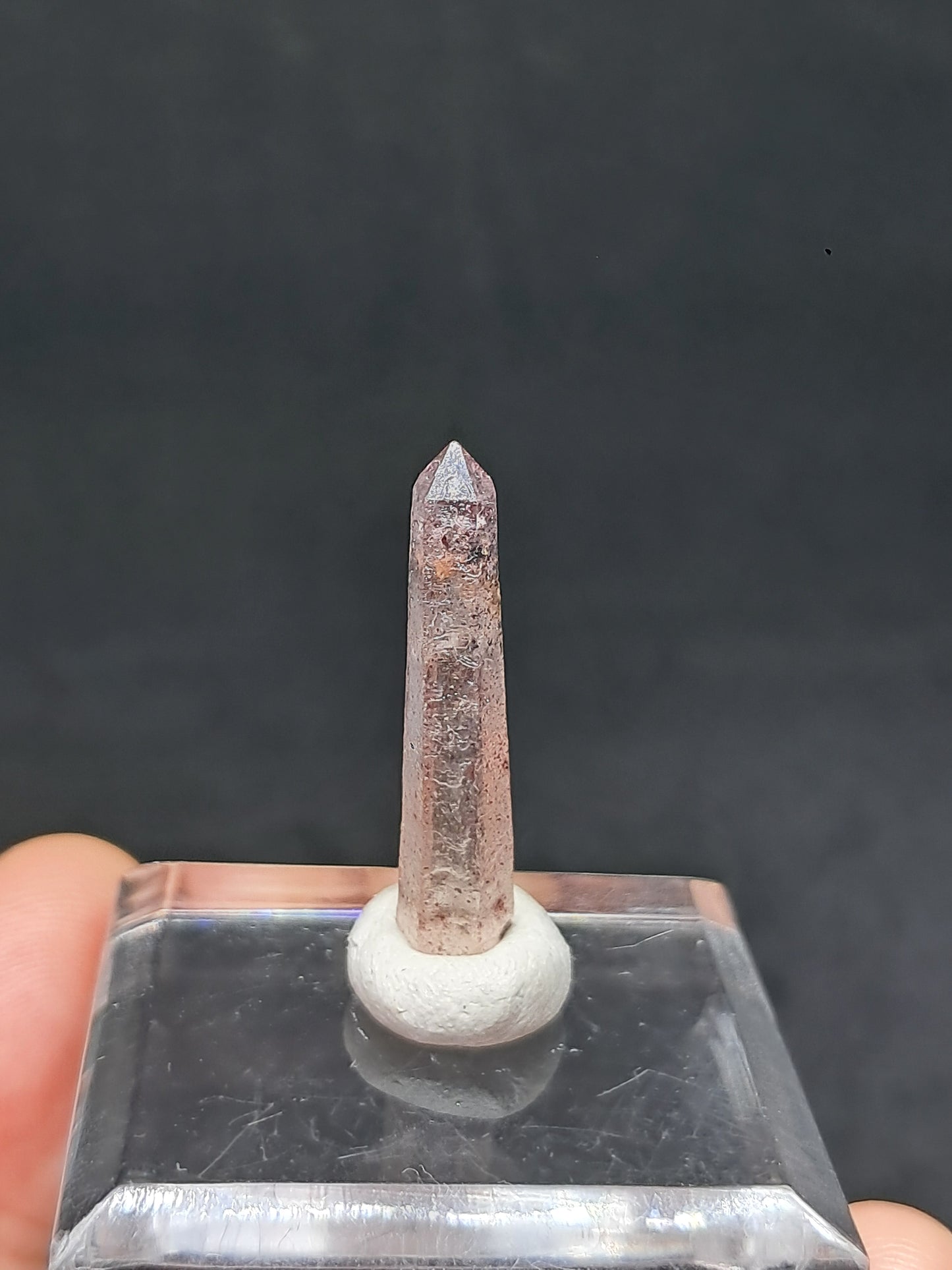 Quartz w/ Hematite Inclusions (Karur) Natural Crystal Point | Mineral Specimen #HPQ68