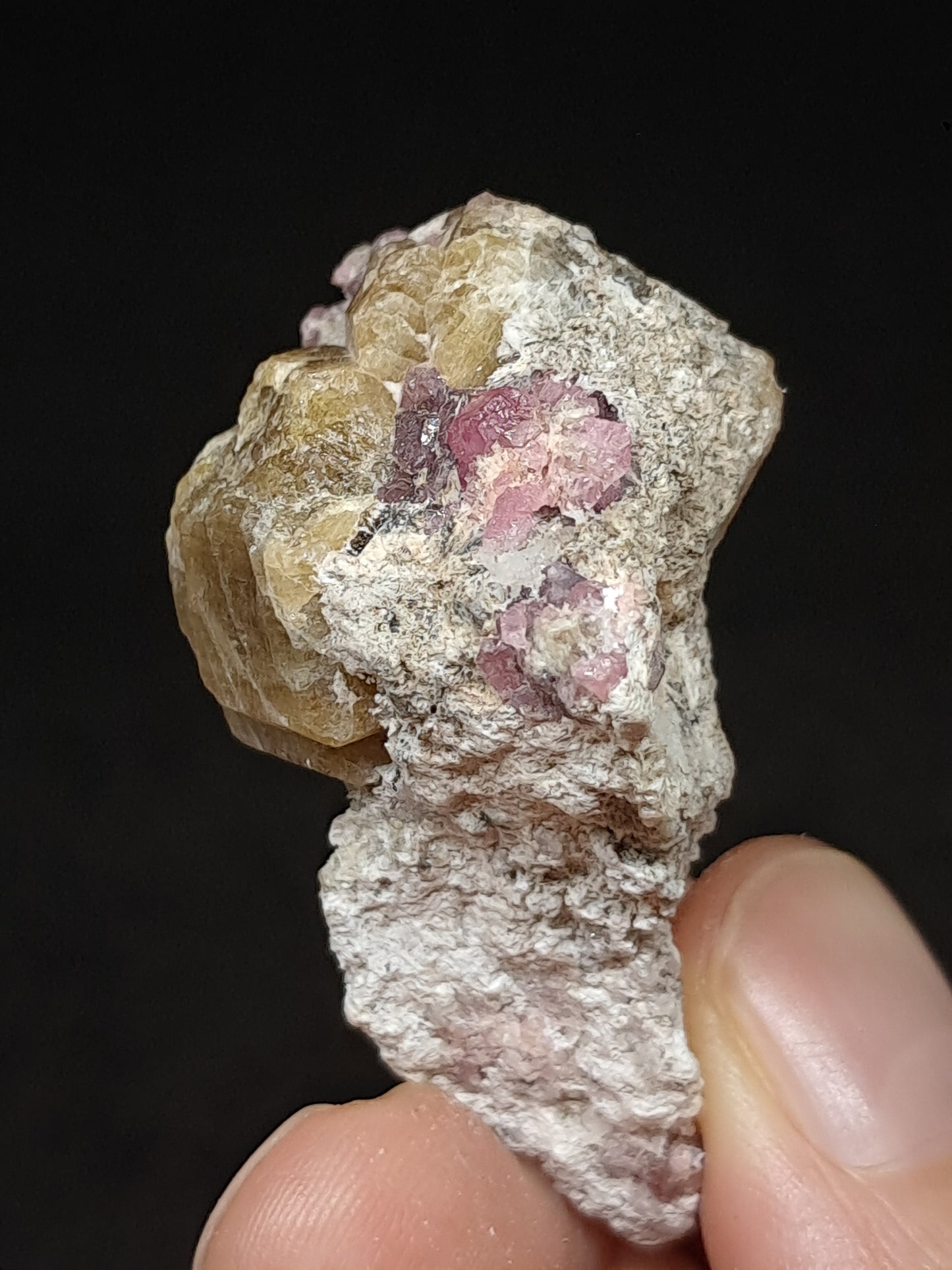 Grossular & Andradite Garnet on Matrix (Mexico) Pink and Green Garnet Cluster |Rough Crystal Stone | Mineral Specimen #GR33