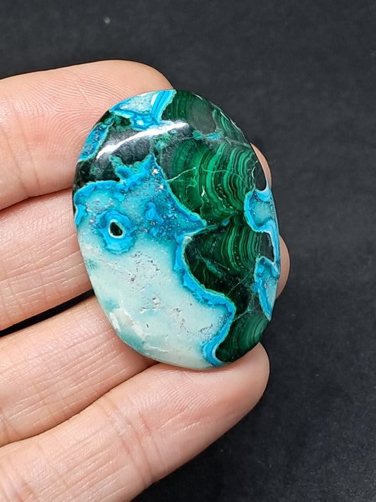 Chrysocolla Malachite Palmstone | Polished Natural Stone | Good Quality
