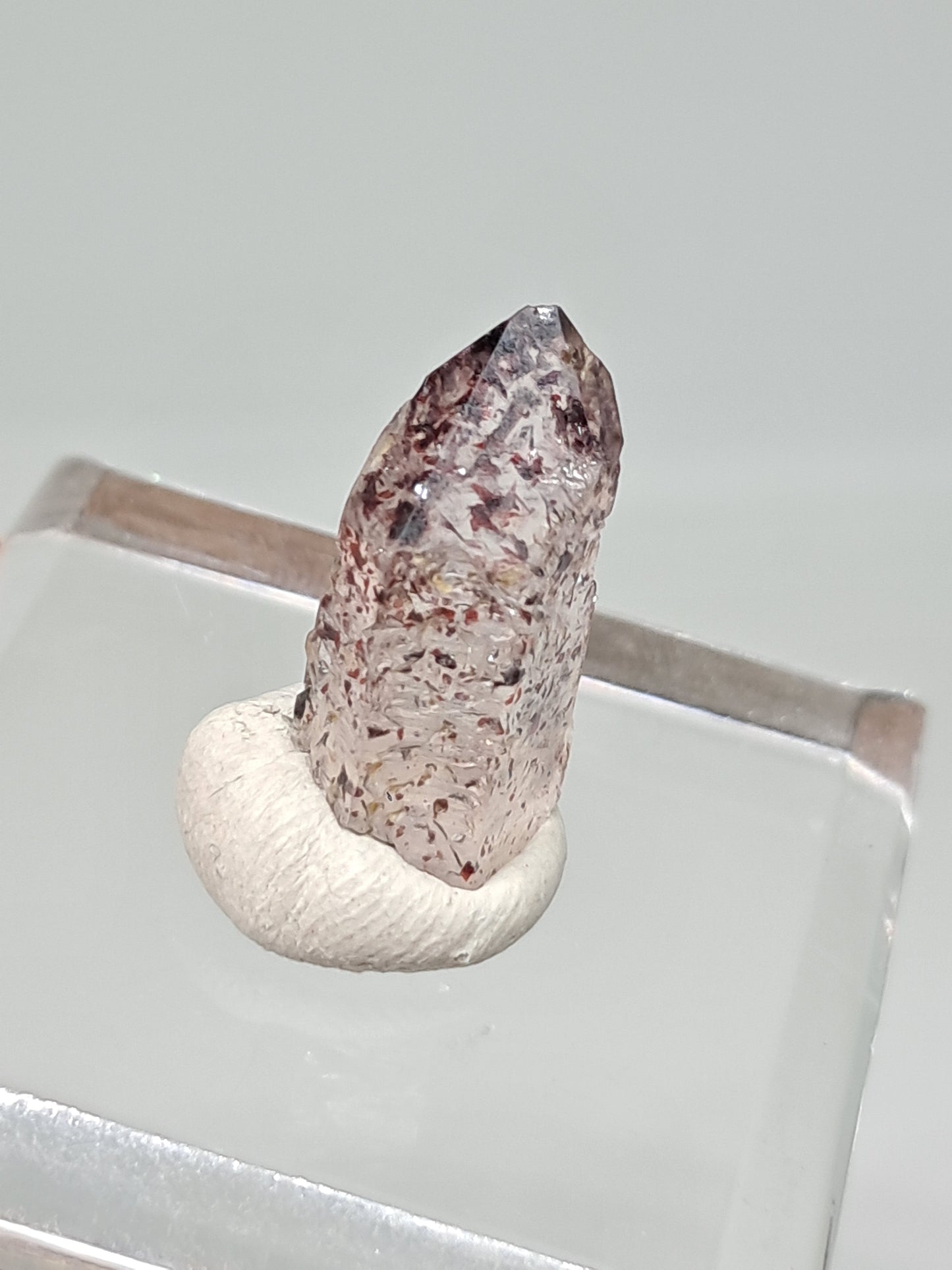 Hematite Included Quartz (Karur) Natural Crystal Point | Mineral Specimen #HPQ64