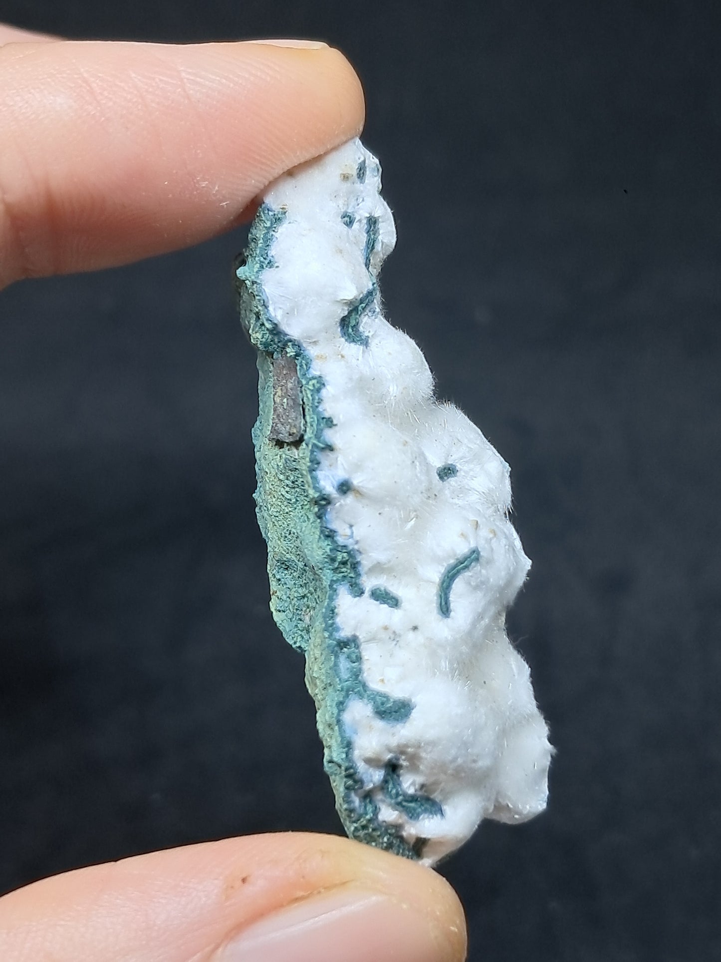 Okenite on Chalcedony (Mumbai) Mineral Specimen | Natural Crystal #OK37