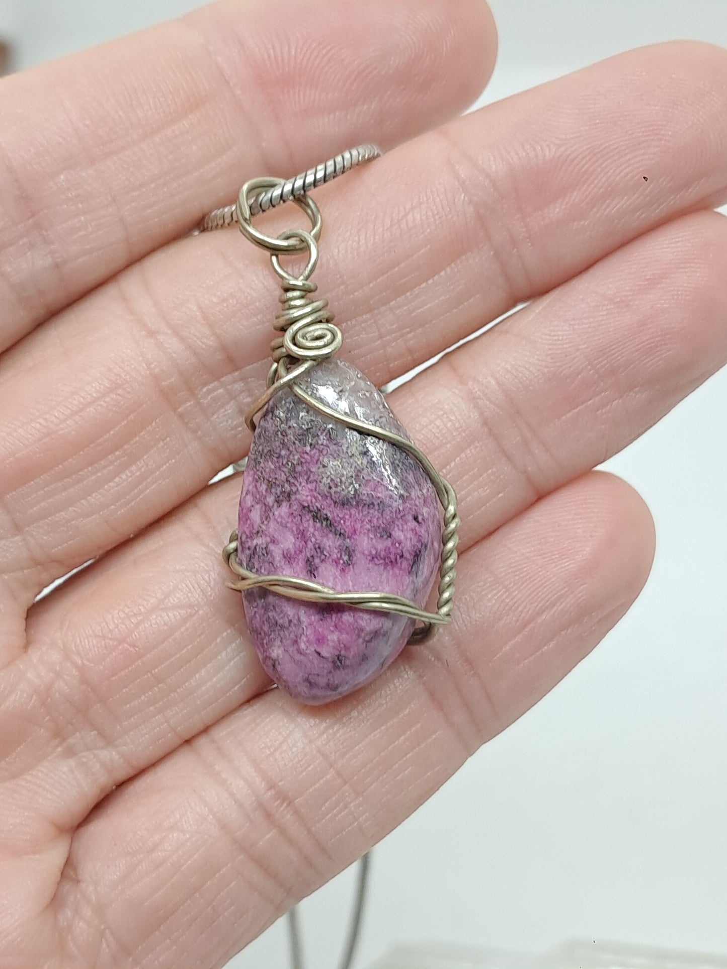 Cobaltoan Calcite Pendant | Handcrafted Jewelry | Unique Necklace #JL59