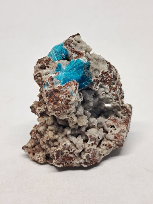 Cavansite on Heulandite Matrix (Wagholi) Rough Stone | Natural Crystal | Rare Mineral Specimen #CV11