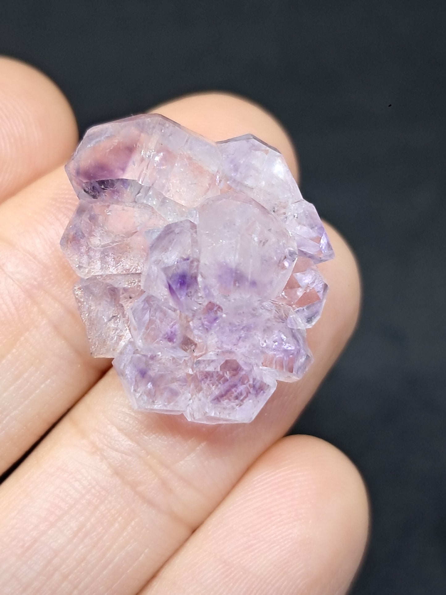 Cúmulo de cetro de amatista Karur (Karur) Cristal de cuarzo brillante | Piedra natural | Ejemplar mineral n.° KA77