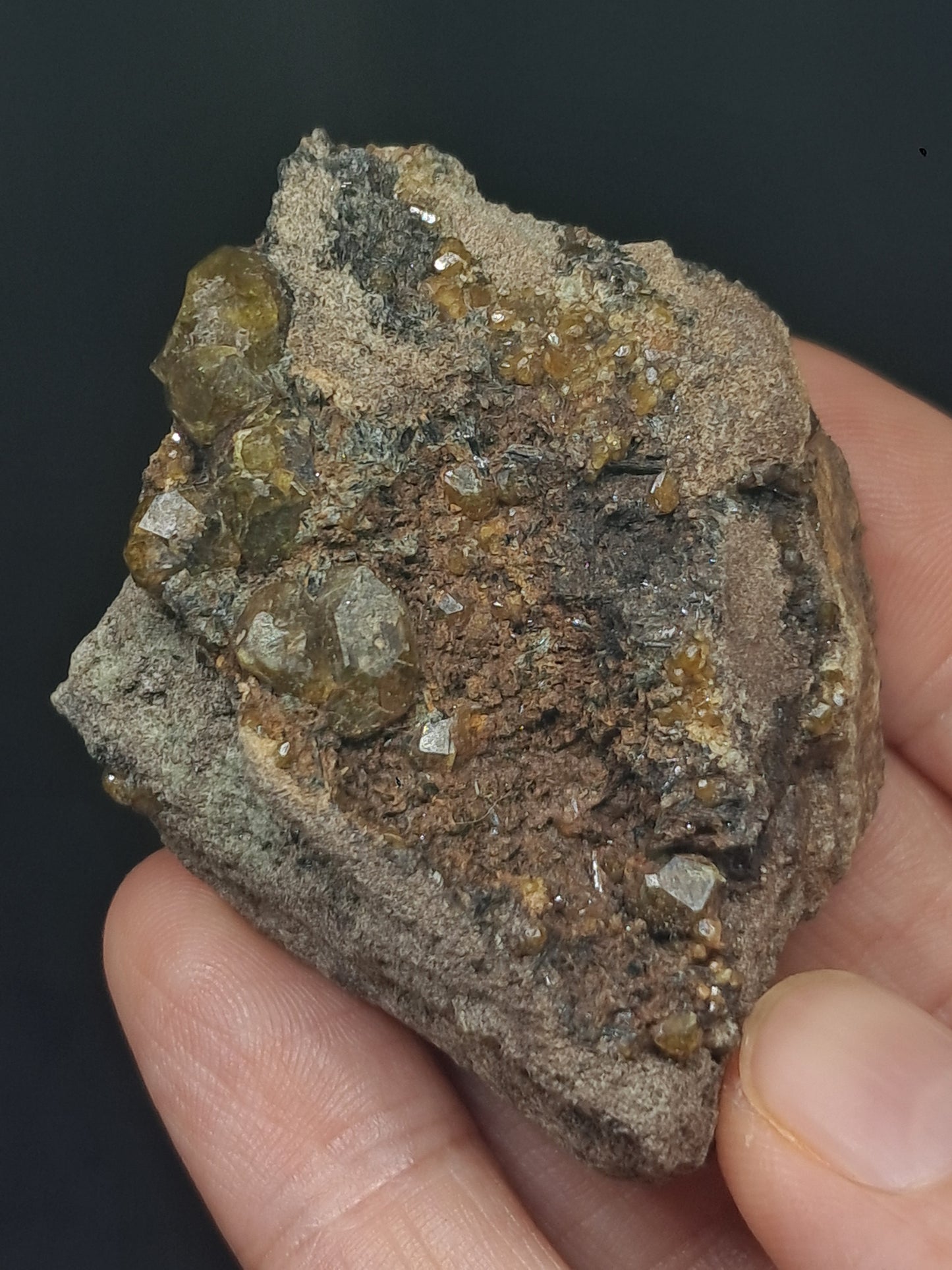 Green Garnet on Matrix (Mexico) Andradite Garnet Cluster |Rough Crystal Stone | Mineral Specimen #GR25