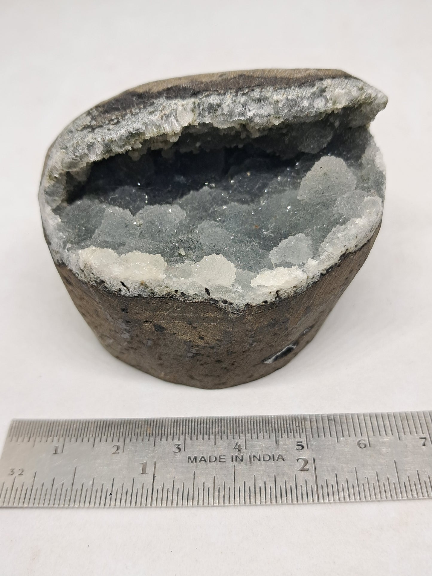 Botryoidal Black Chalcedony in Basalt Geode #BC9