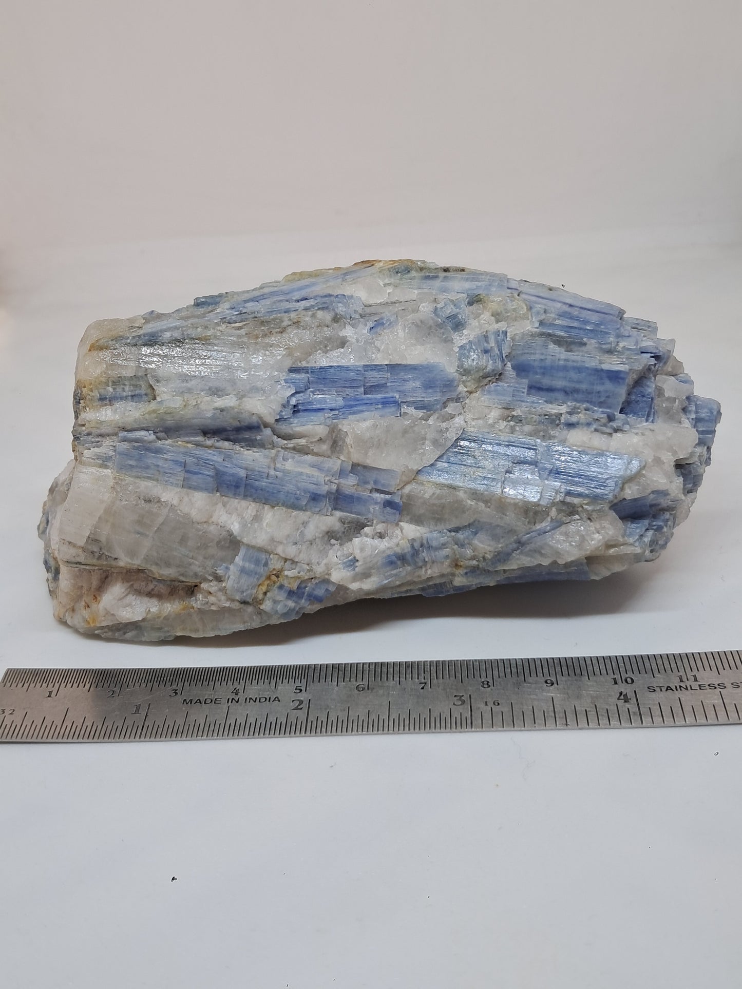 Blue Kyanite Cluster w/ Quartz (Tamil Nadu) Natural Mineral Specimen #KY1