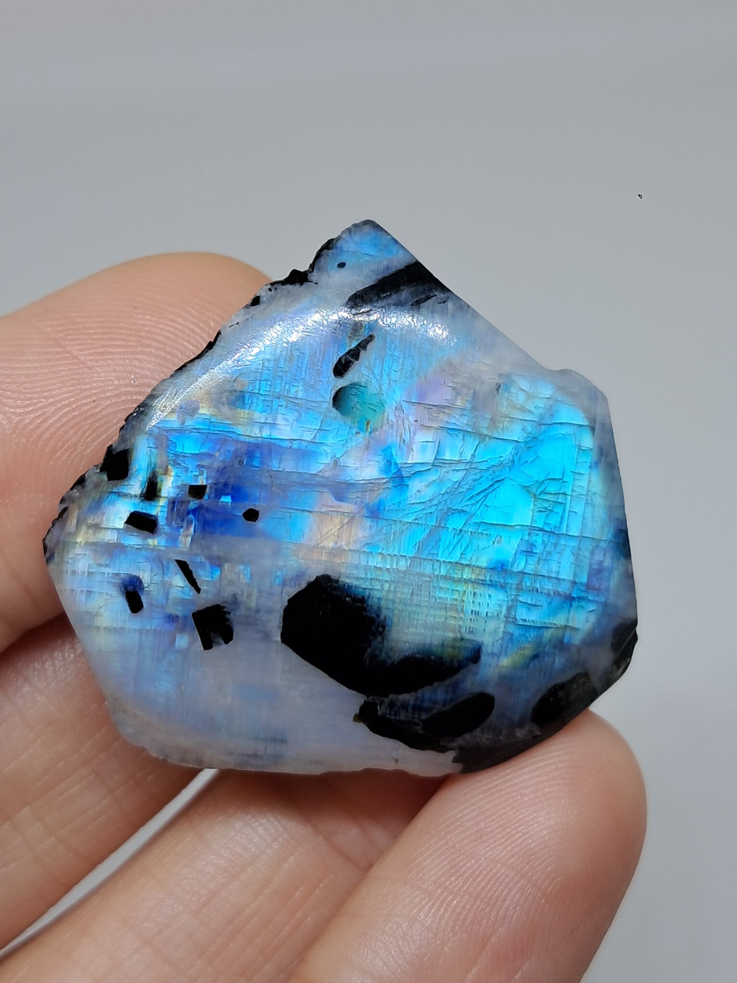 White Labradorite | Rainbow Moonstone *High Grade* (Tamil Nadu) Rough & Polished Stone | Natural Rock #MN17