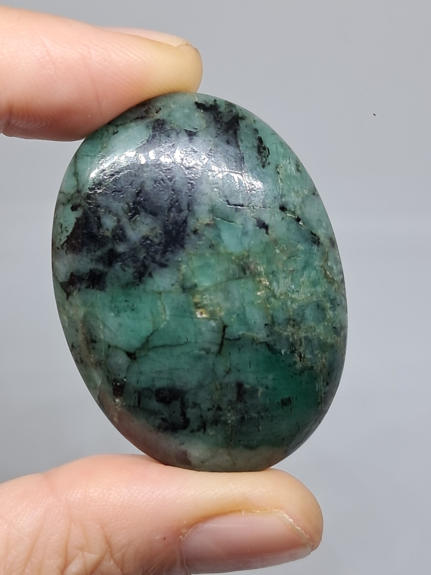 Piedra de palma esmeralda | Piedra pulida | Cristal natural n.° EM2