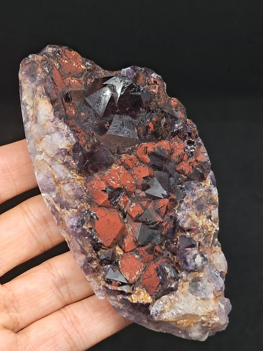 Amethyst w/ Hematite Cluster (Madhya Pradesh) | Mineral Specimen | Natural Stone #AM7
