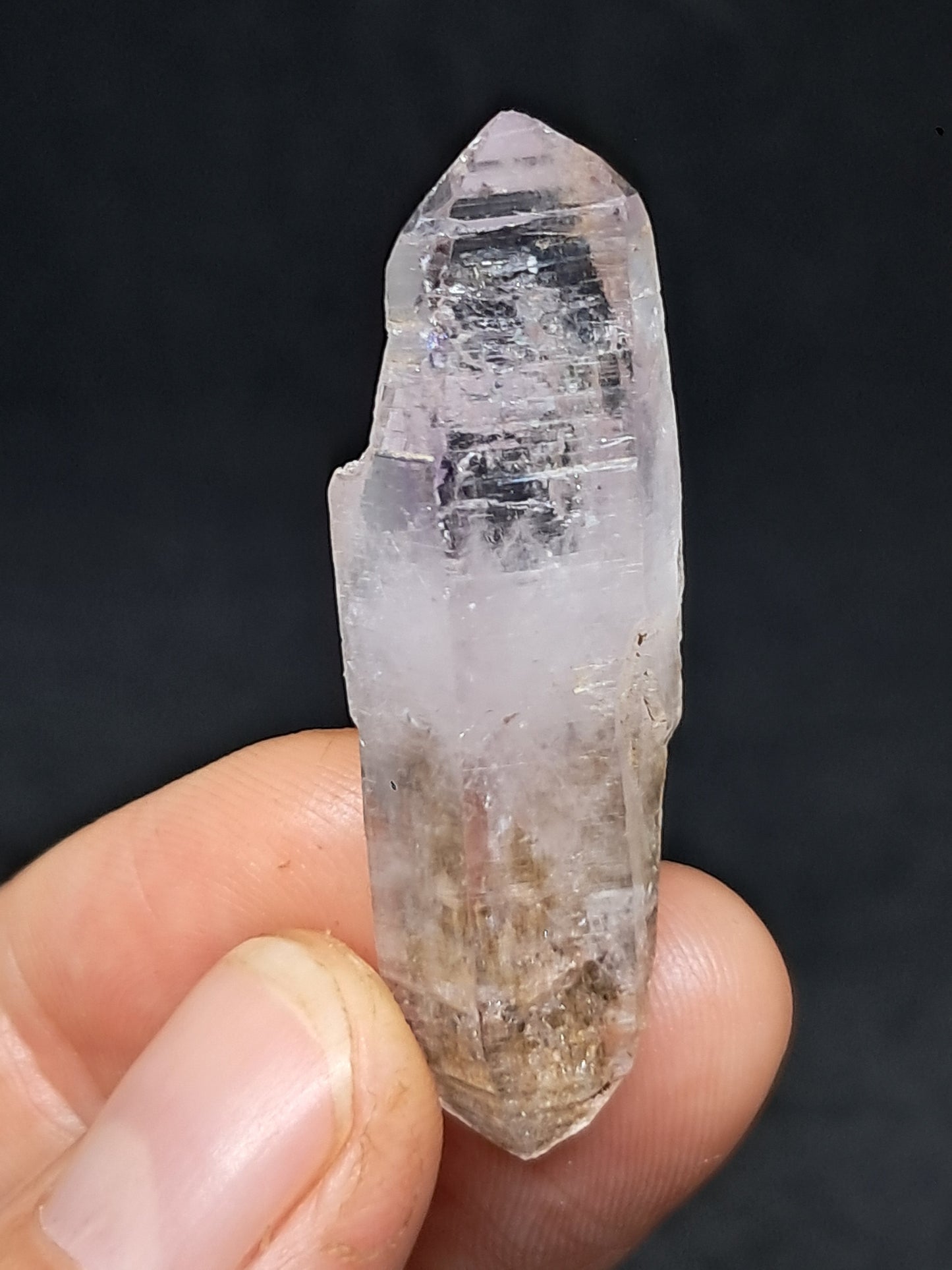 Cristal biterminado de amatista de Veracruz (México) | Punta natural | Ejemplar mineral n.° VA39