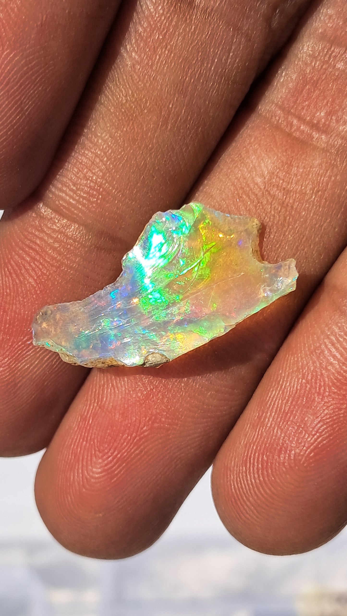 Natural Ethiopian Opal Rough | White Hydrophane Opal with Bright Play of Color #OP10