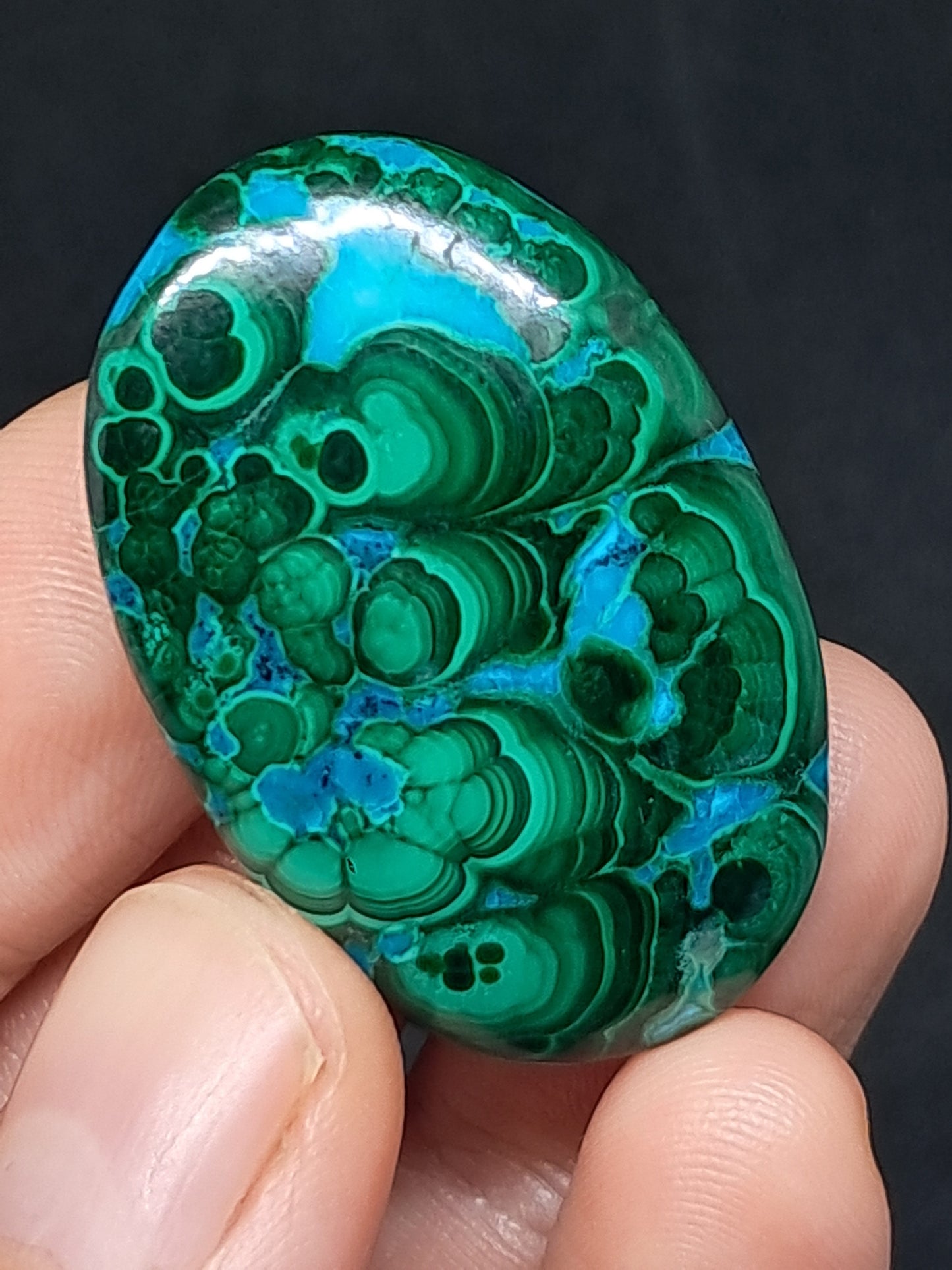 Chrysocolla Malachite Palmstone | Polished Natural Stone | Good Quality