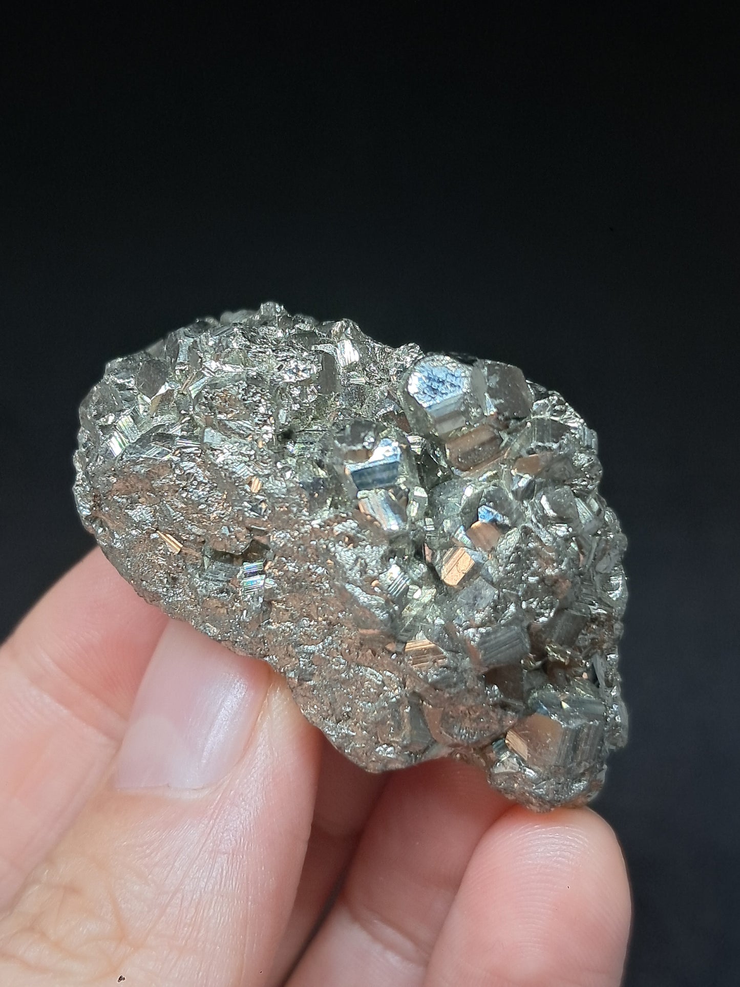 Pirita en bruto (Perú) Drusa natural | Ejemplar mineral | Rocas y cristales #PR21