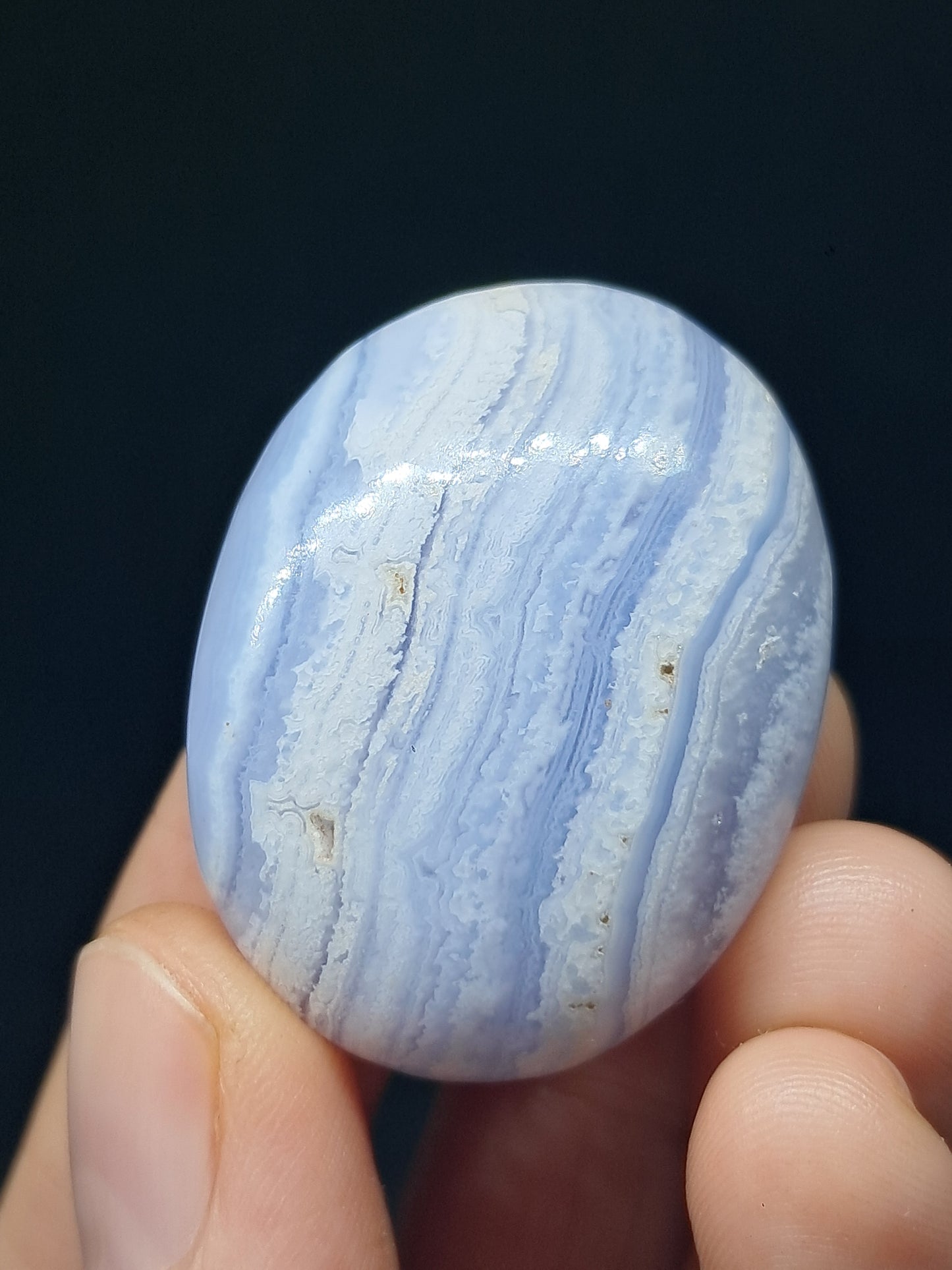 Blue Lace Agate Palmstone | Good Quality Natural Stone