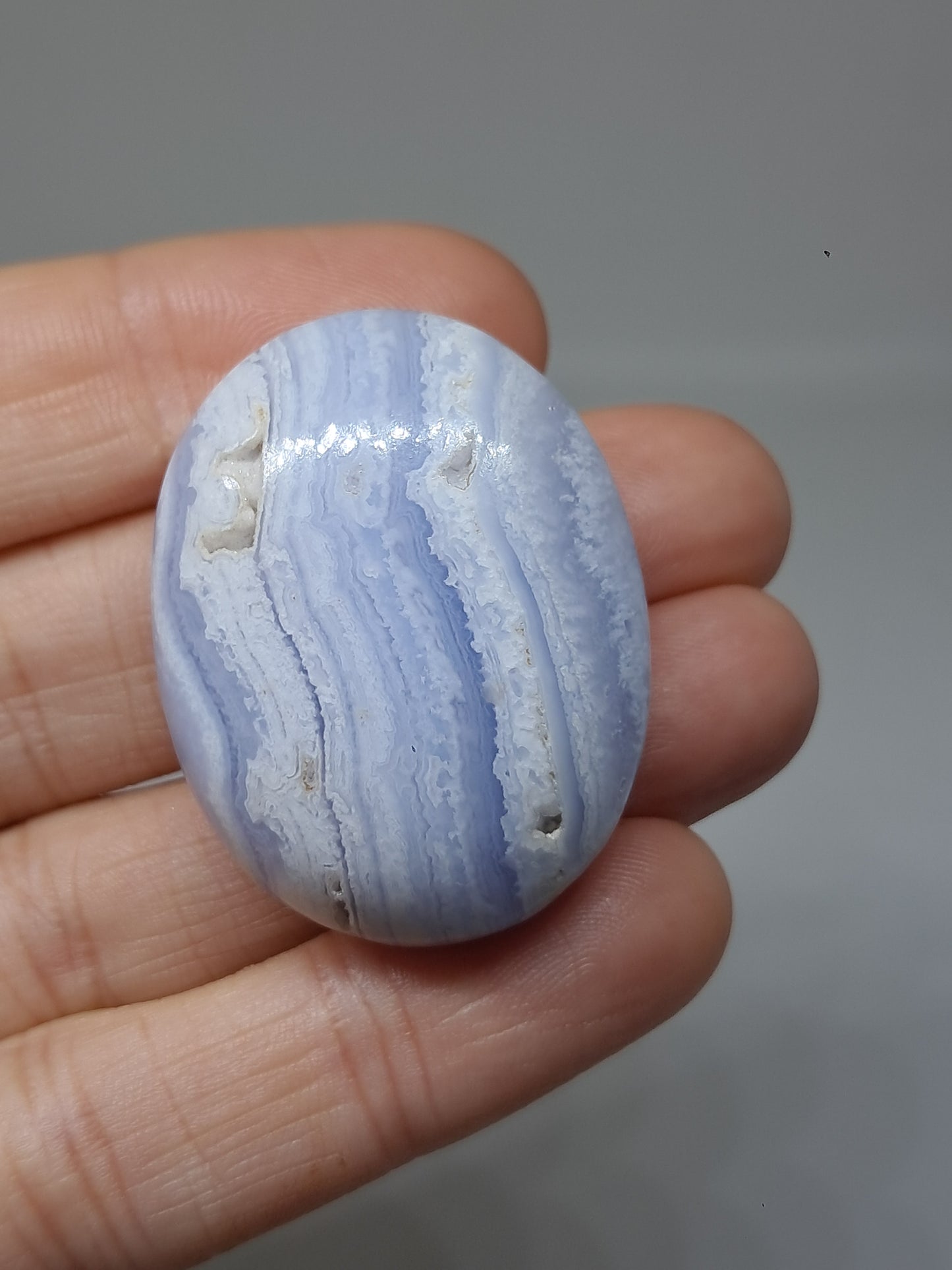 Blue Lace Agate Palmstone | Good Quality Natural Stone