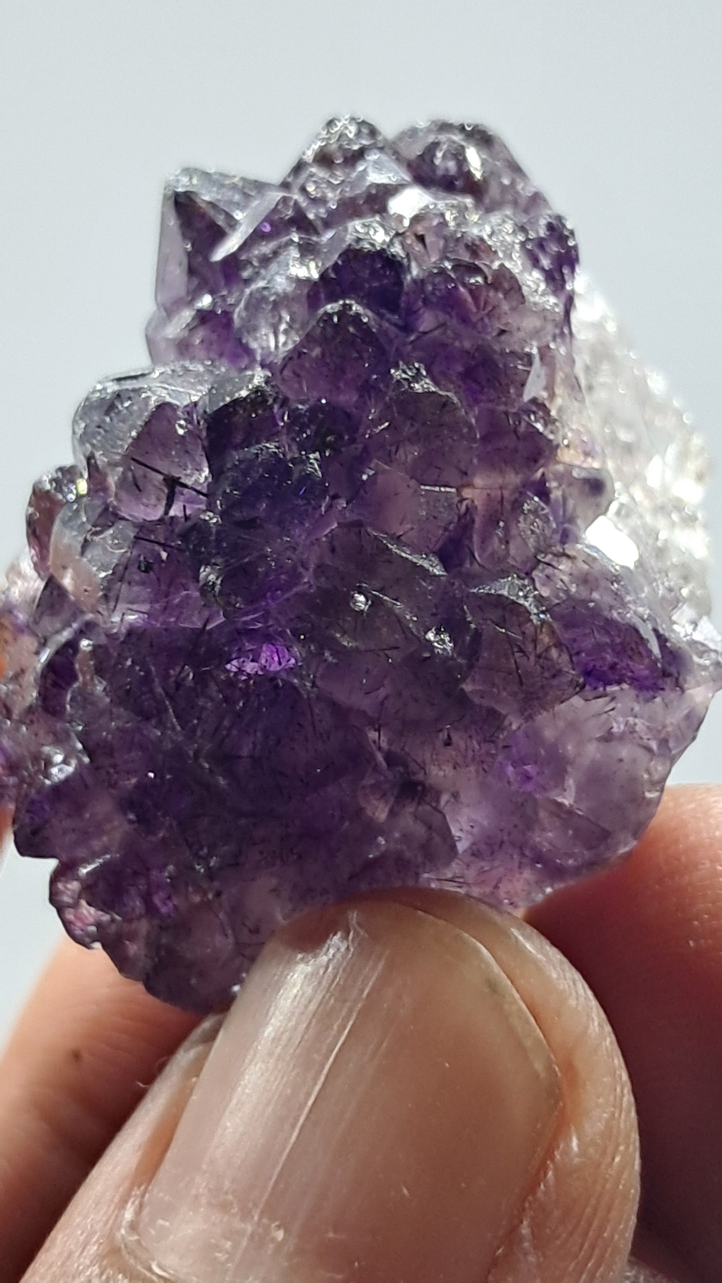Amatista Elestial Morada Profunda | Inclusiones de Hematita Goethita Rutilo | Cristal Natural | Espécimen Mineral #KA200