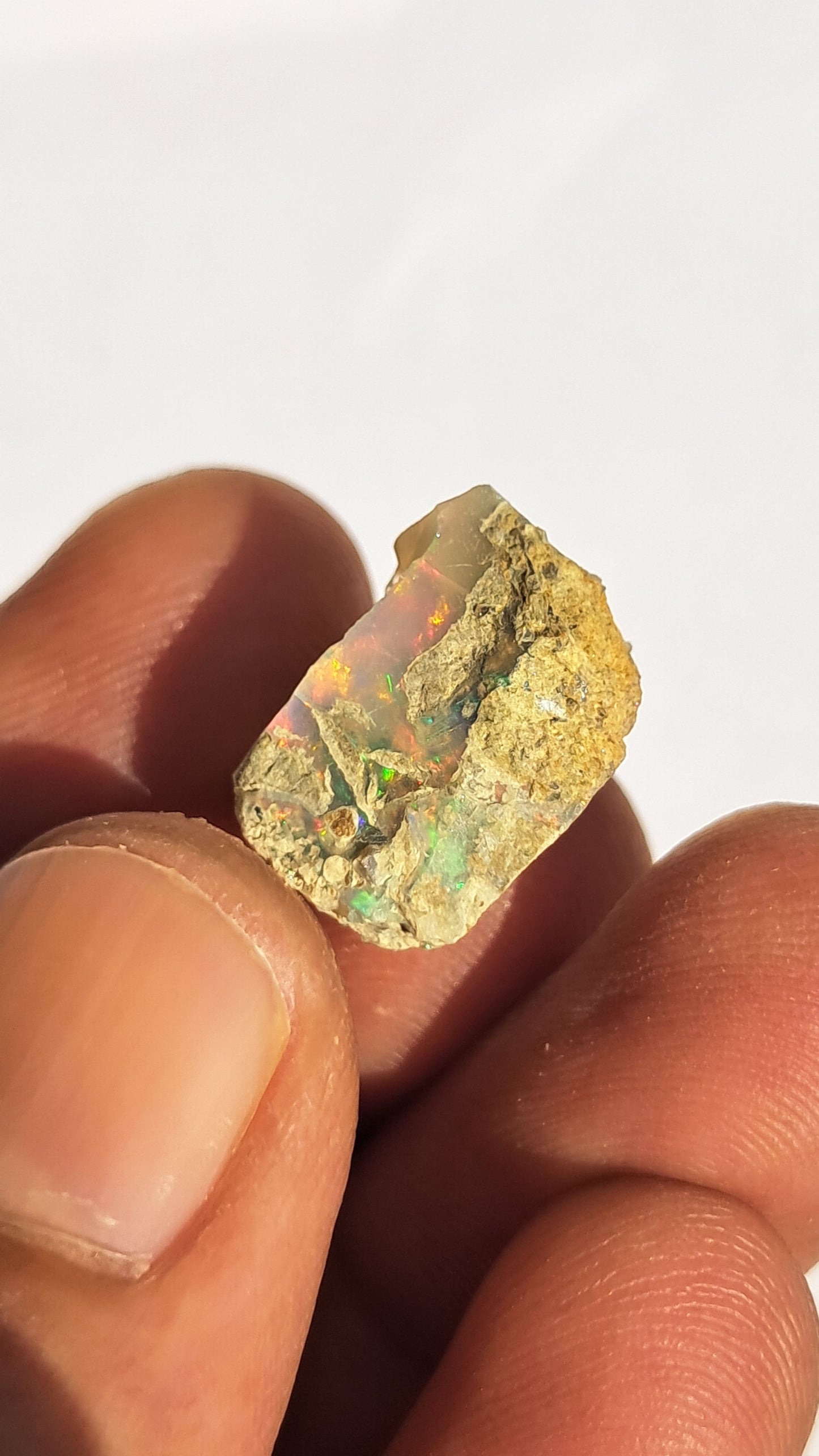 Natural Ethiopian Opal Rough | White Hydrophane Opal with Bright Play of Color #OP9