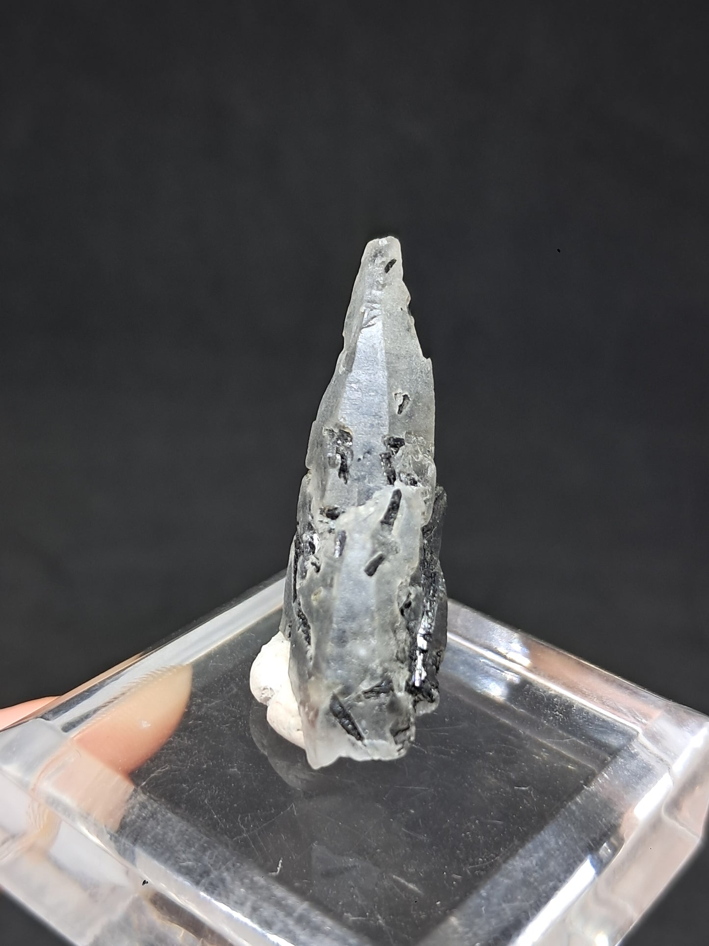 Punta de cuarzo turmalinado (Karur) Cristal natural | Muestra de mineral #TQ30