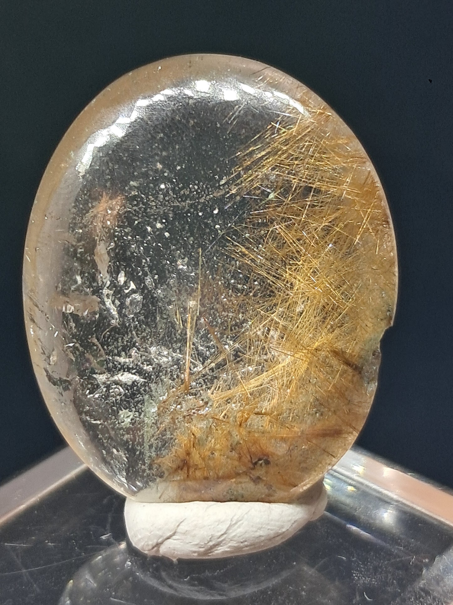 Rutilated Quartz Palmstone | Polished Stone | Natural Crystal #RQ48