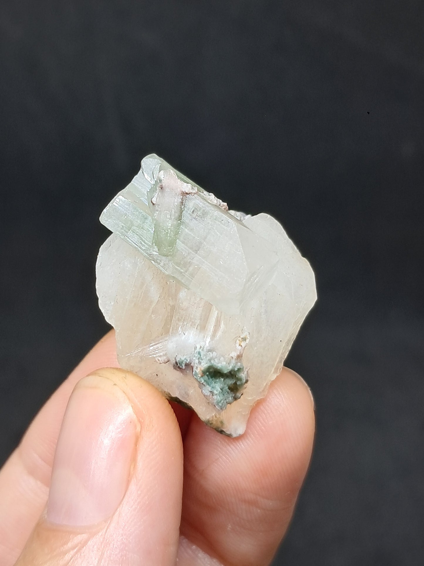Green Apophyllite with Stilbite (Fluorapophyllite) (Ajanta) Natural Crystal | Mineral Specimen #GA38