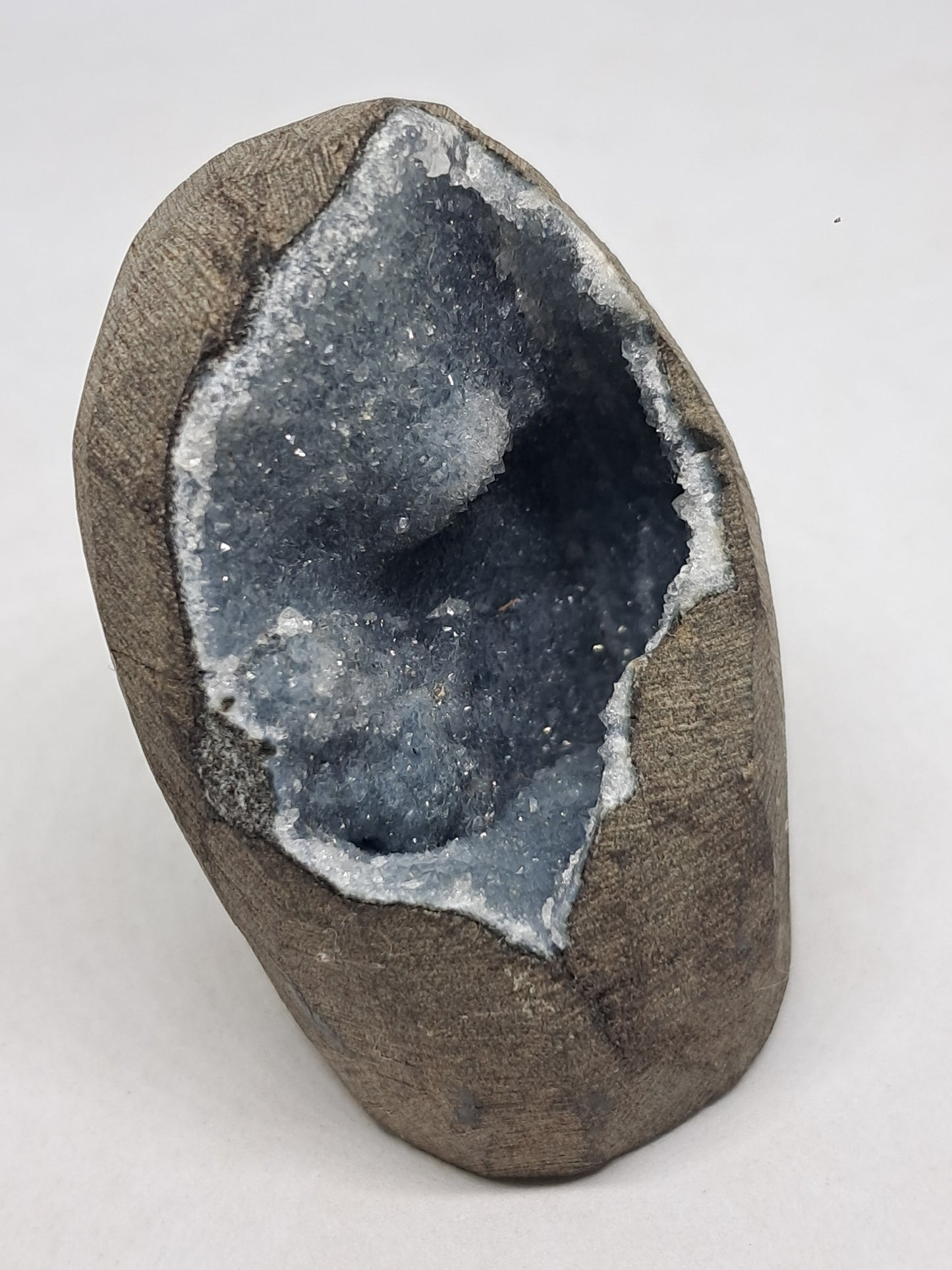 Grey / Blue Chalcedony in Basalt Geode (Nashik) | Natural Crystal | Rare Mineral #BC12