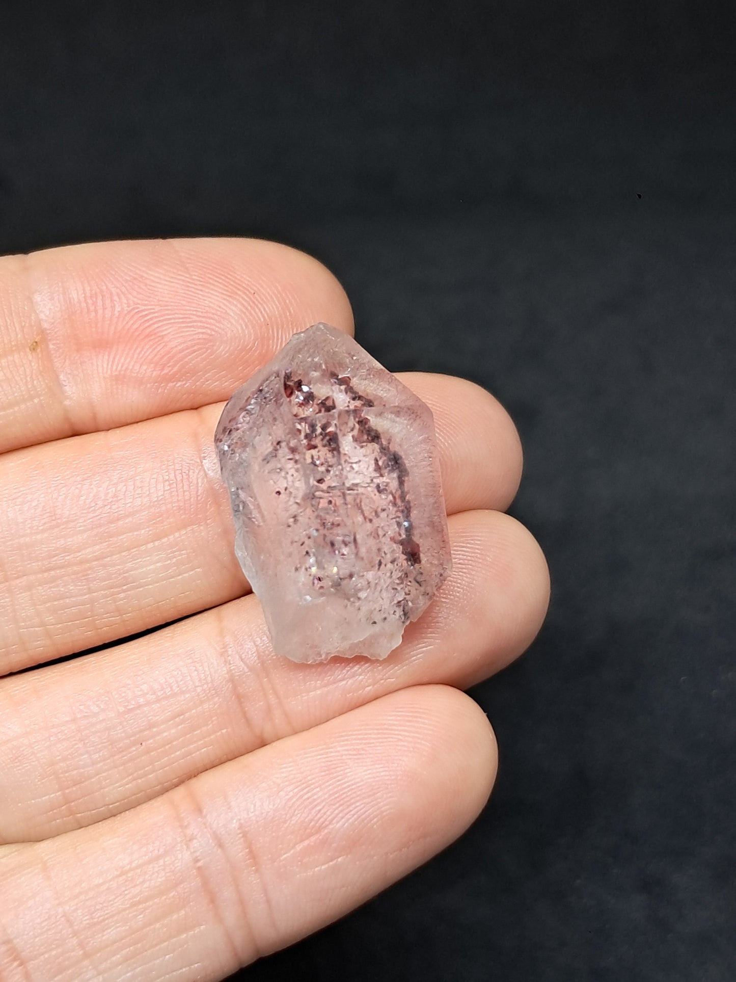 Hematite Included Quartz (Karur) Natural Crystal Point | Mineral Specimen #HPQ63