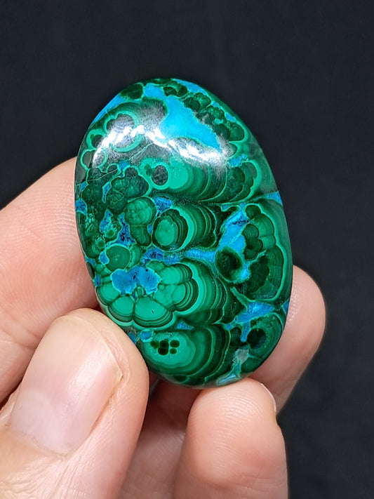 Chrysocolla Malachite Palmstone | Polished Natural Stone | Good Quality