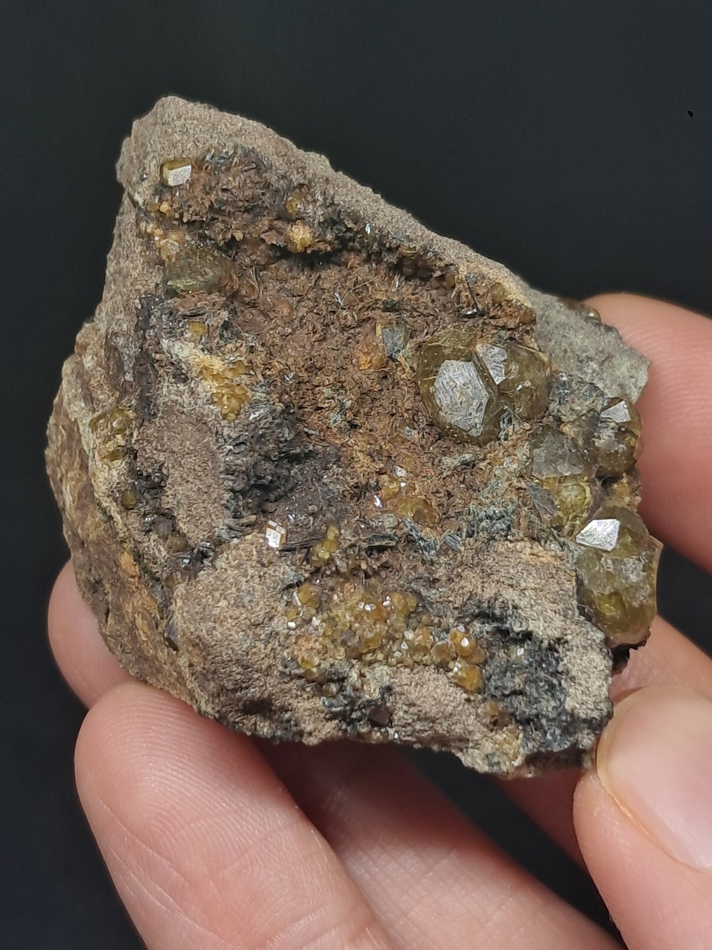 Green Garnet on Matrix (Mexico) Andradite Garnet Cluster |Rough Crystal Stone | Mineral Specimen #GR25