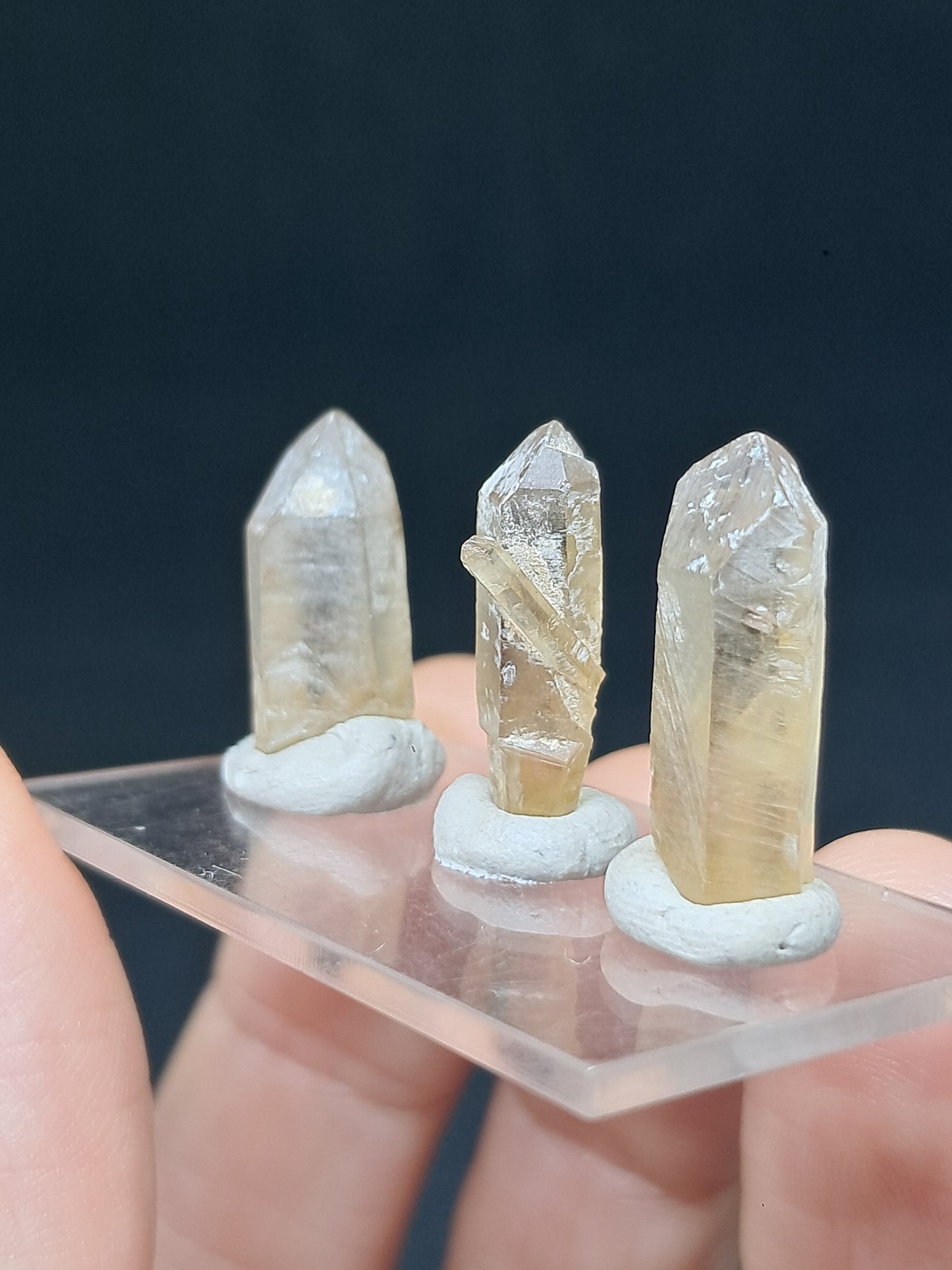 Set of 3 Natural Citrine Points (Karur) | Natural Crystal | Mineral Specimen #CTN38