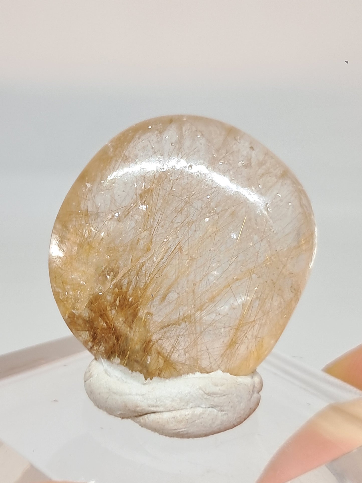 Cuarzo rutilado pulido | Piedra pulida | Cristal natural n.° RQ47