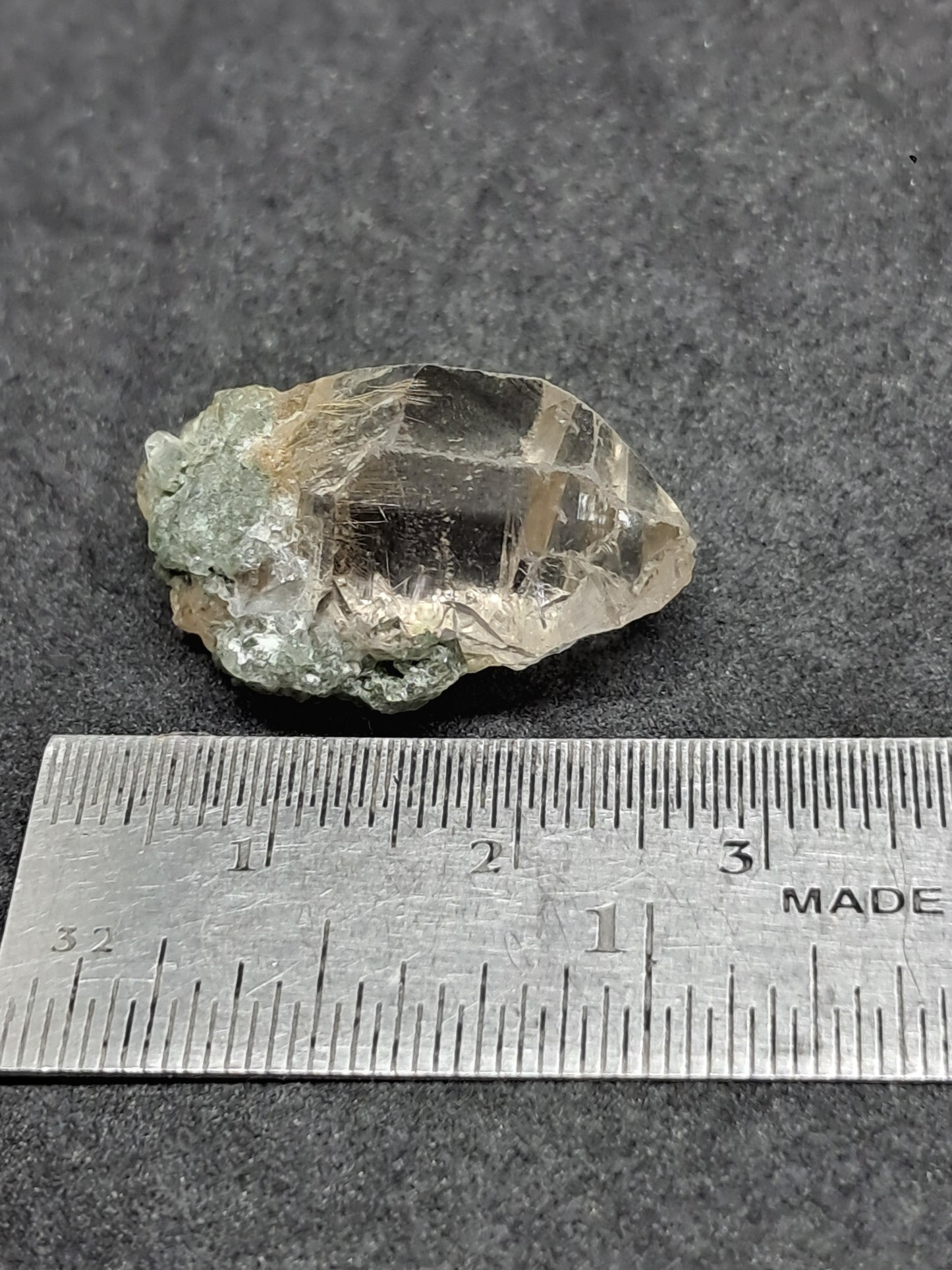 Quartz w/ Chlorite and Golden Rutile Inclusions (Kullu) Rough Stone | Natural Crystal Point | Mineral Specimen #CH48
