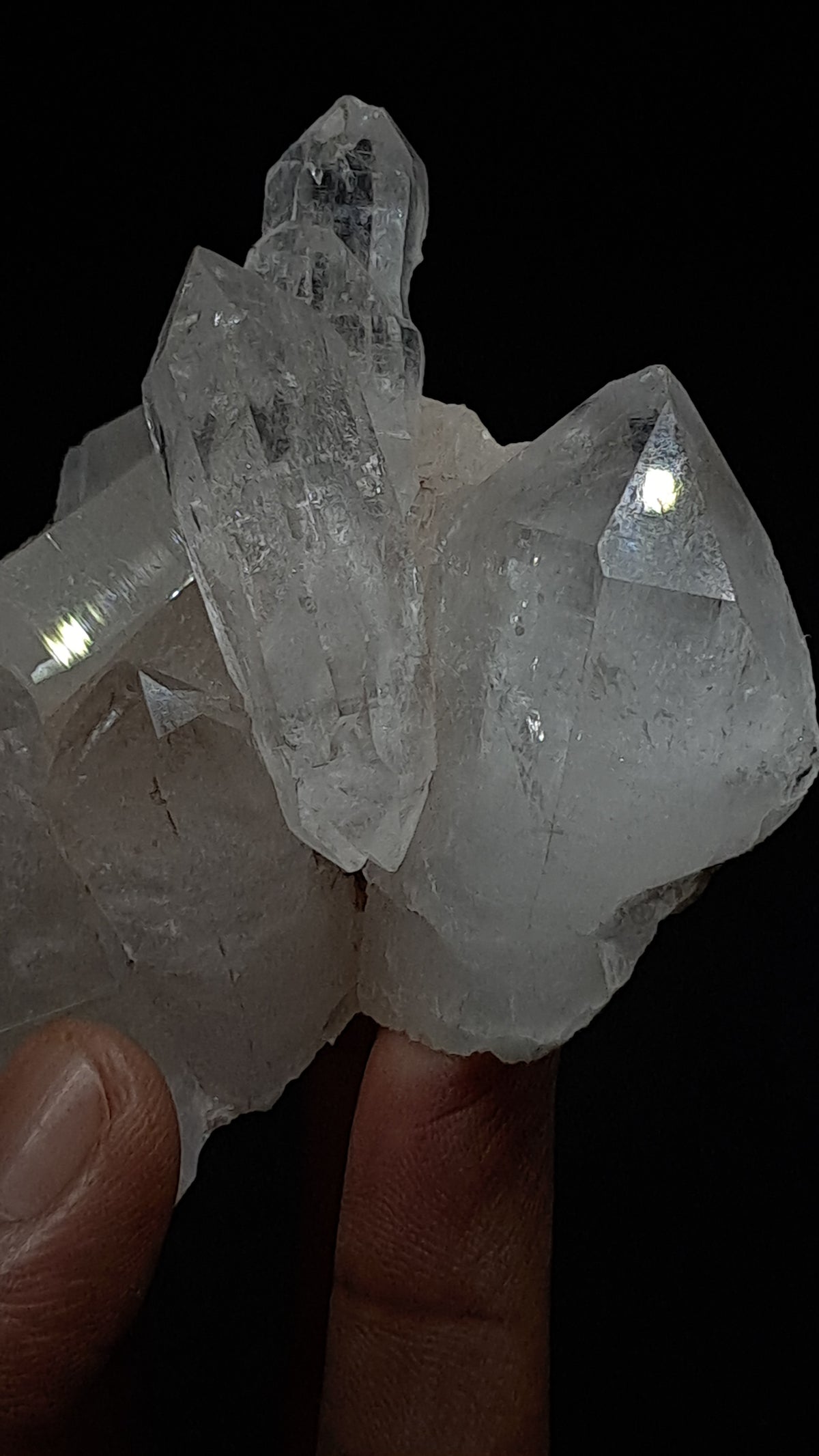 Himalayan Clear Quartz (Kullu) Natural Cluster | Black Rutile Inclusions | Double Termination #CH91