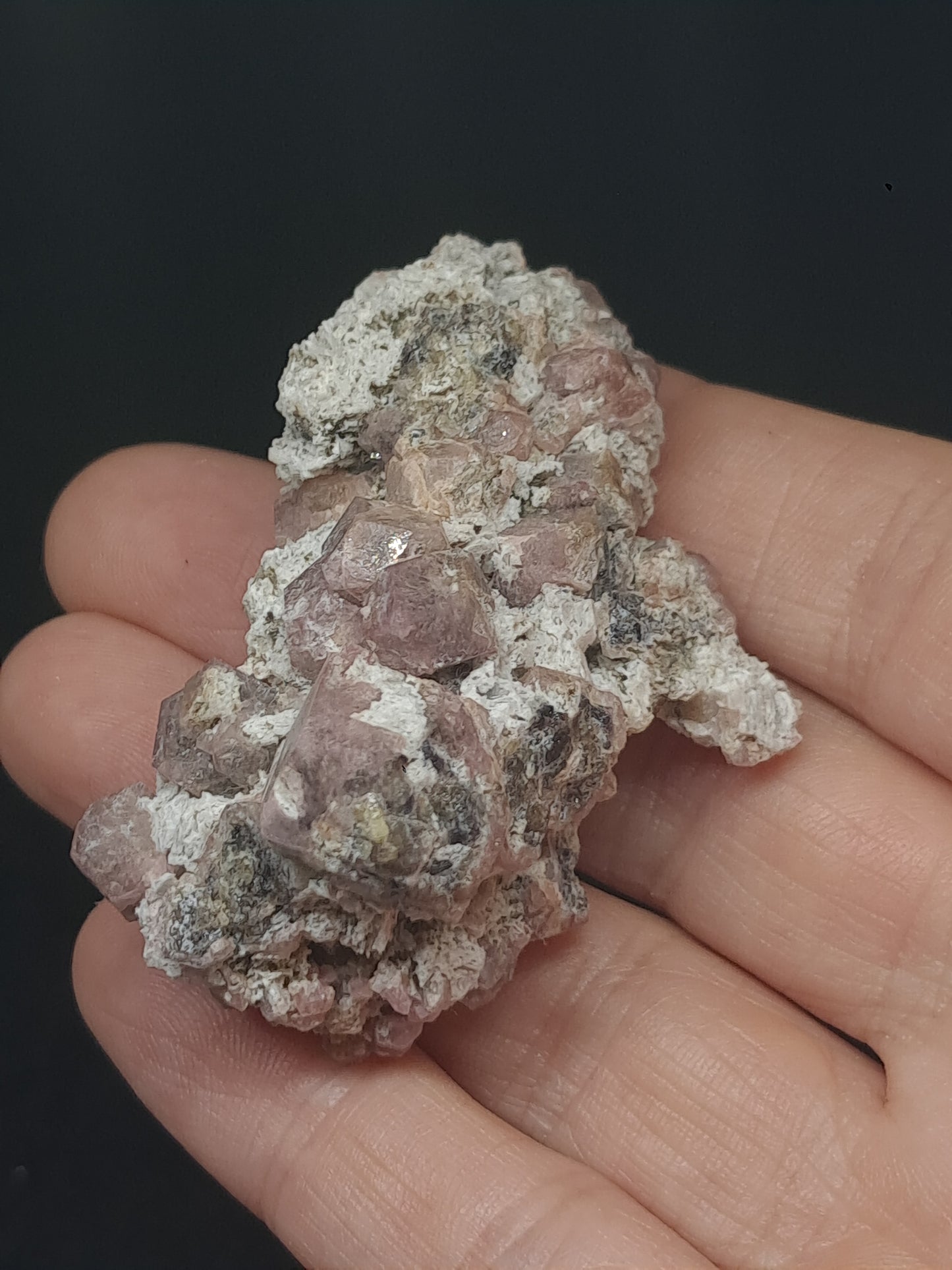 Grossular Garnet on Matrix (Mexico) Pink Garnet Cluster |Rough Crystal Stone | Mineral Specimen #GR23