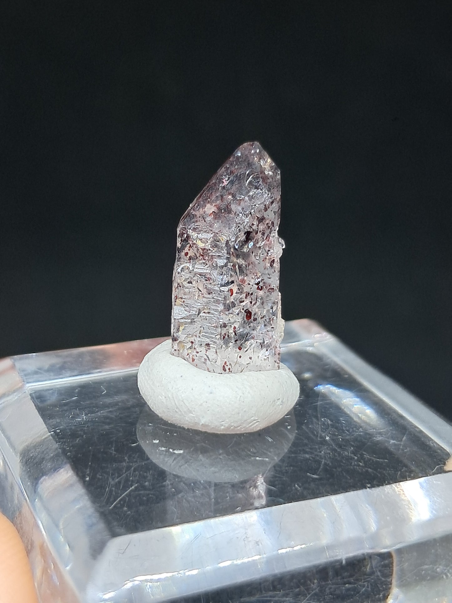 Hematite Included Quartz (Karur) Natural Crystal Point | Mineral Specimen #HPQ64