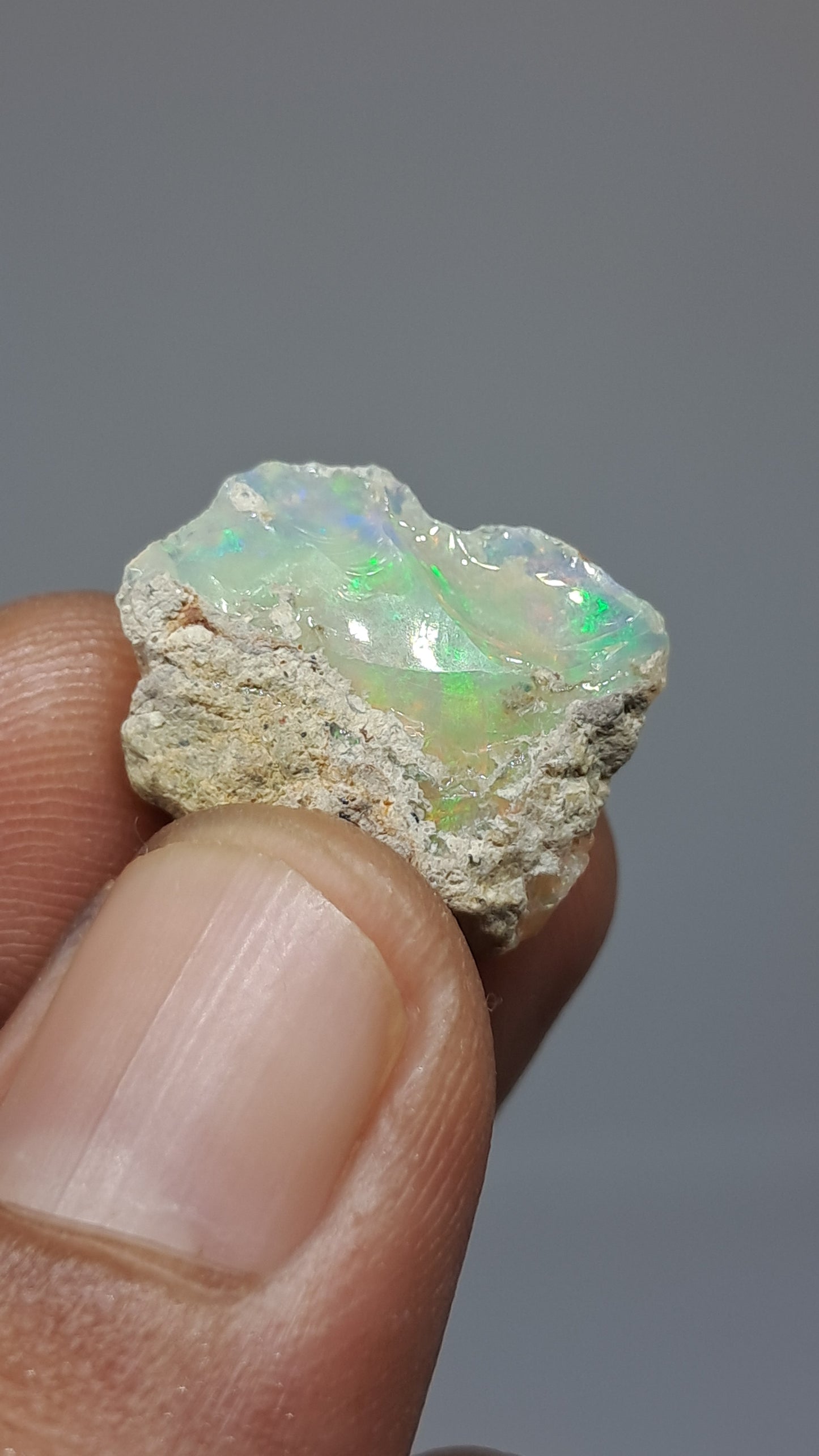 Natural Ethiopian Opal Rough | White Hydrophane Opal with Bright Play of Color #OP23