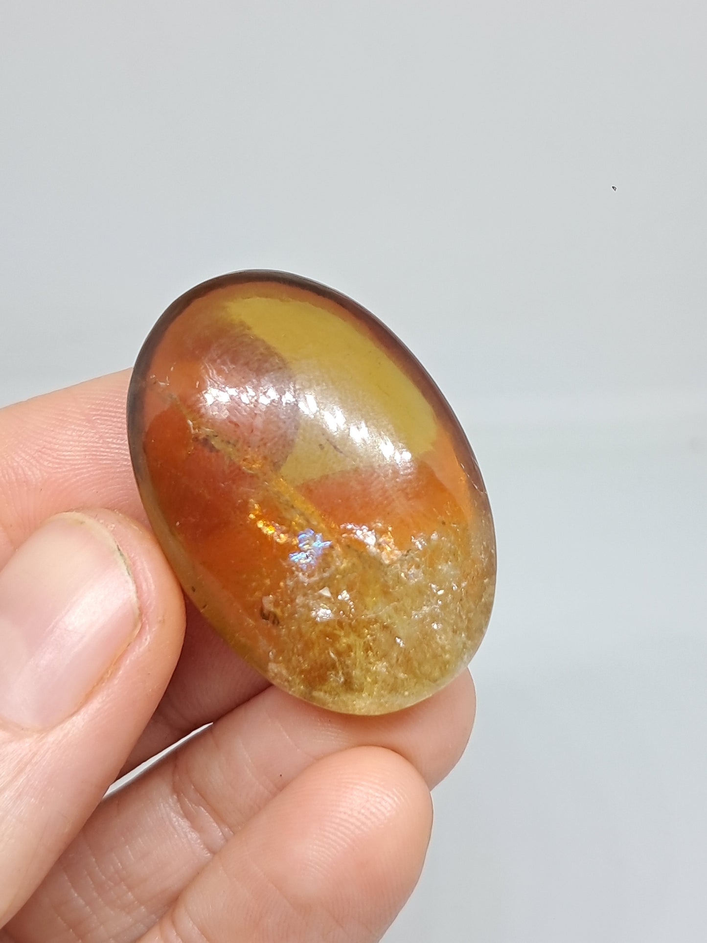 Palmstone de Citrino Natural | Piedra Pulida | Amarillo Ahumado | Alta Calidad