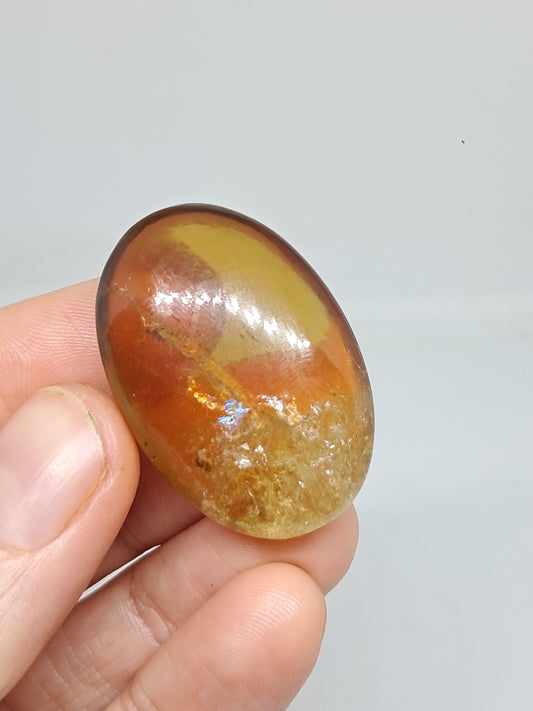 Natural Citrine Palmstone | Polished Stone | Smokey Yellow | High Quality