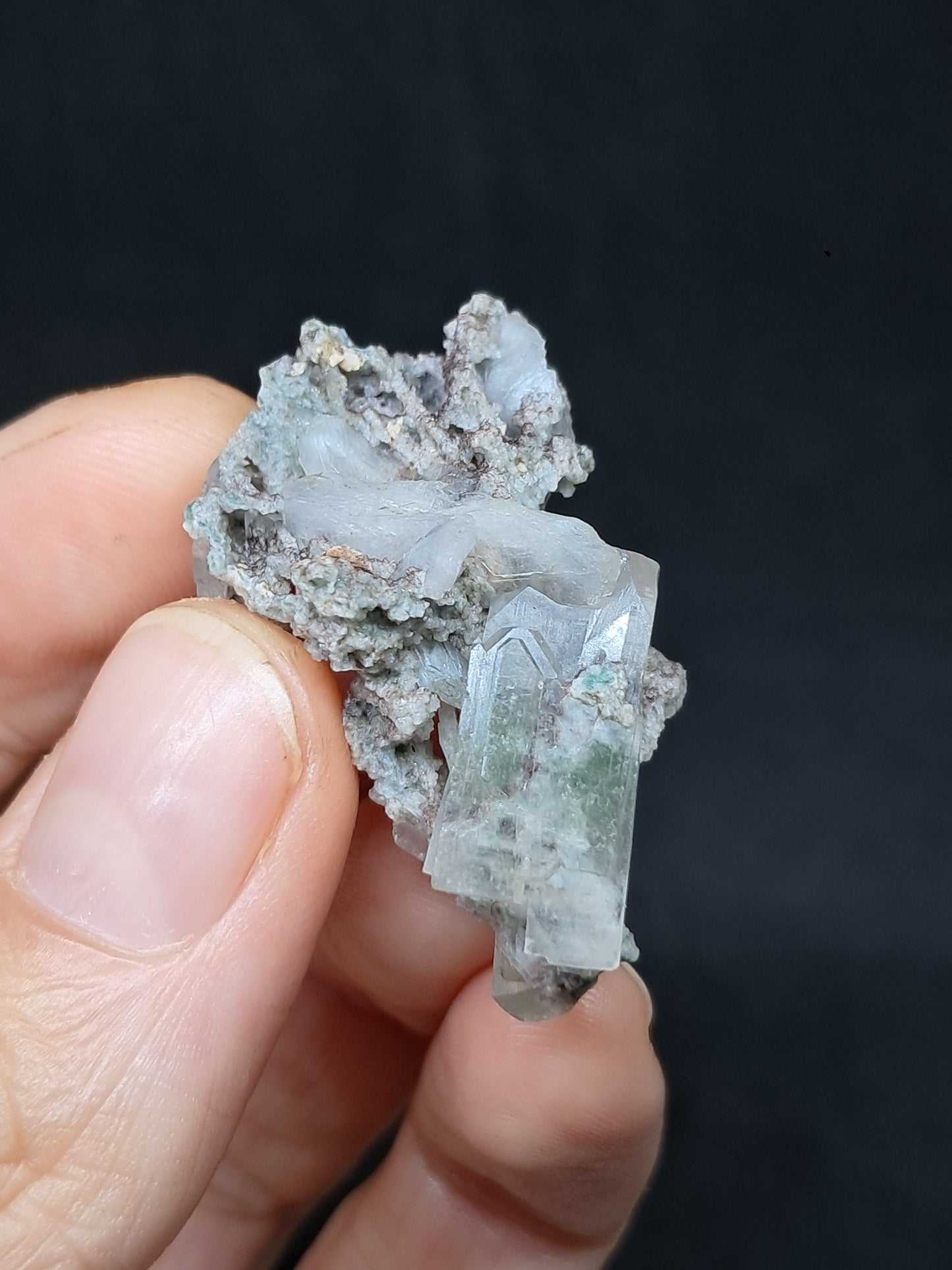 Green Apophyllite w/ Stilbite (Fluorapophyllite) (Ajanta) Natural Crystal | Mineral Specimen #GA42
